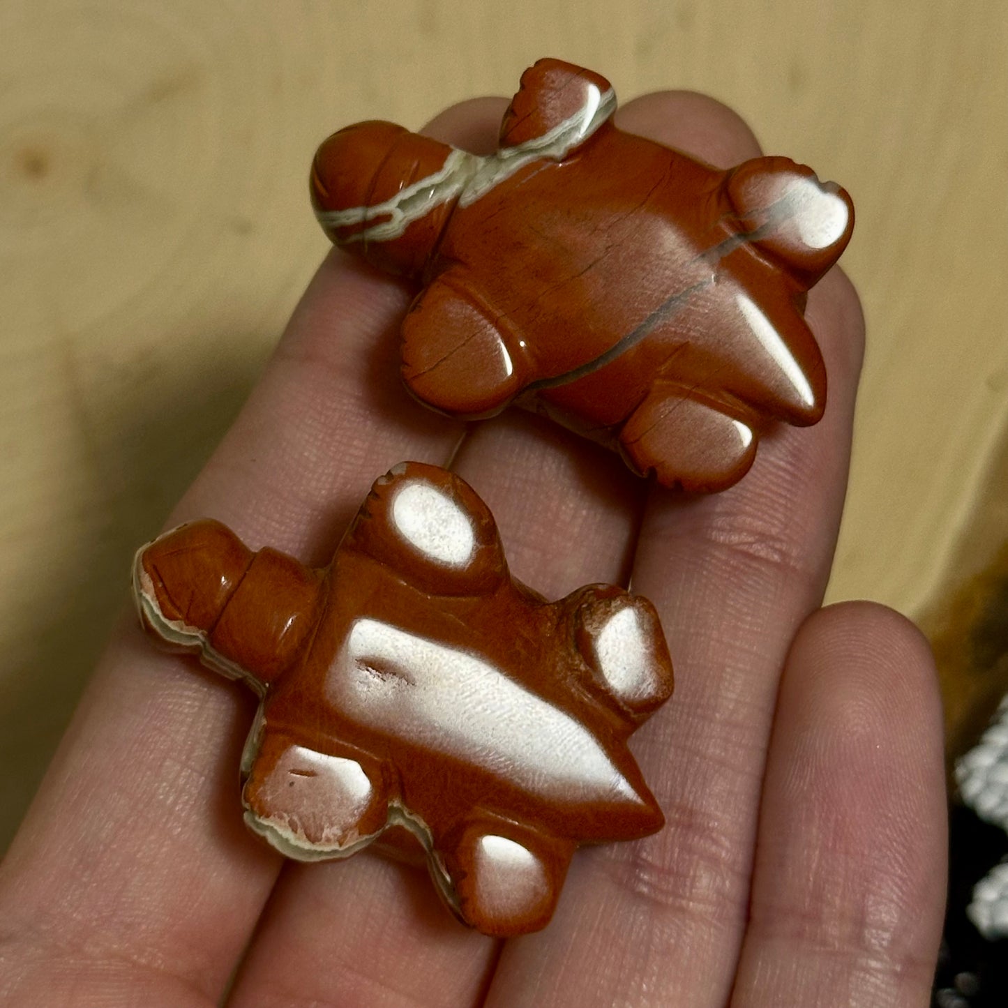 Red Jasper Turtle Crystal Carvings