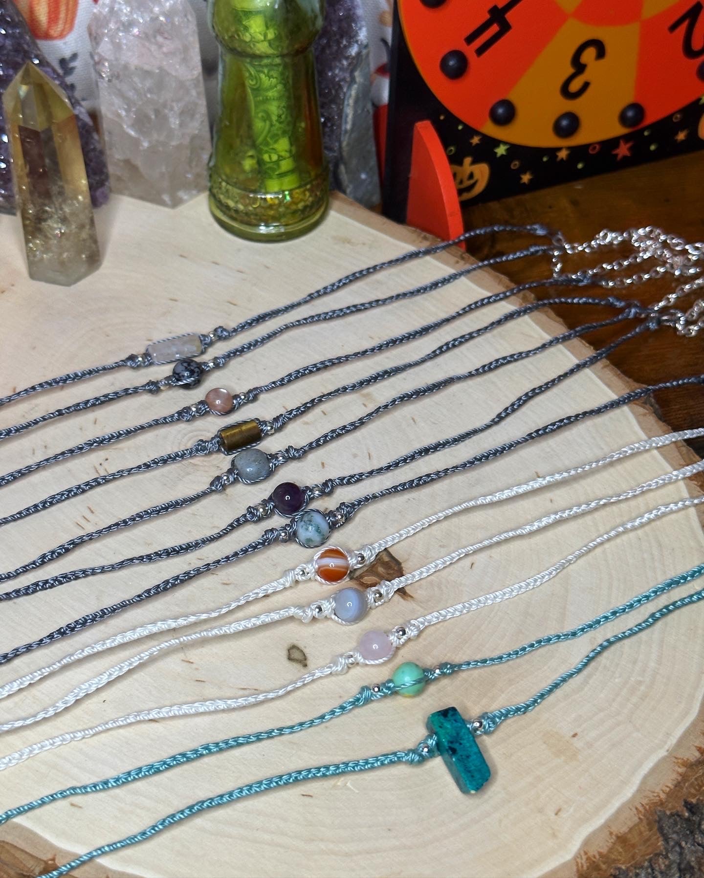 Crystal Macrame Chokers (Silver 8/9)