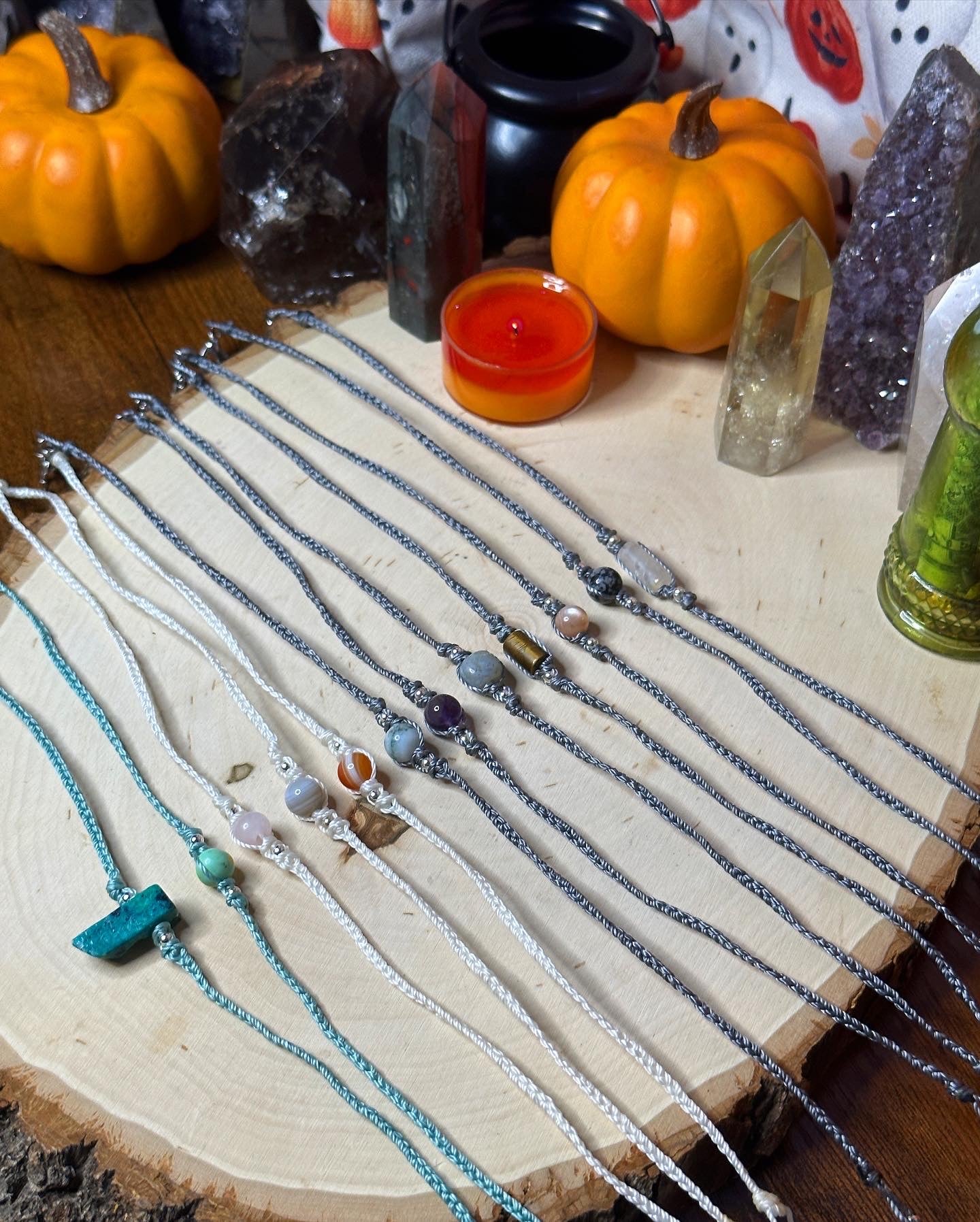 Crystal Macrame Chokers (Silver 8/9)