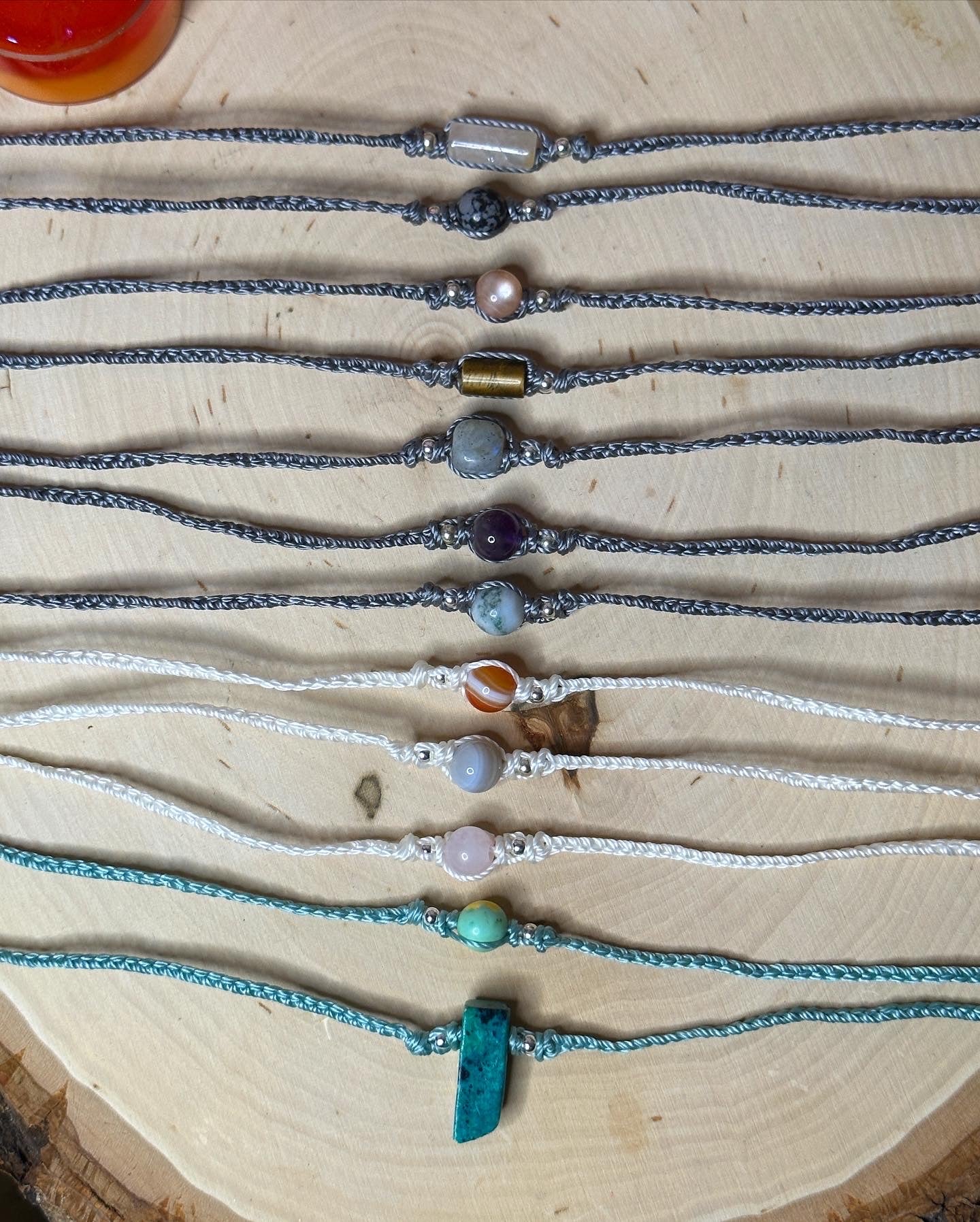 Crystal Macrame Chokers (Silver 8/9)