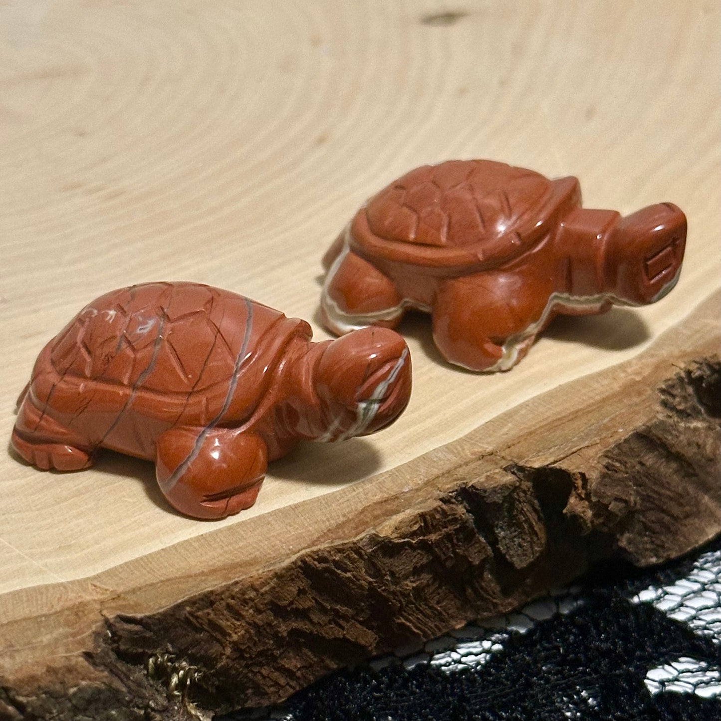 Red Jasper Turtle Crystal Carvings