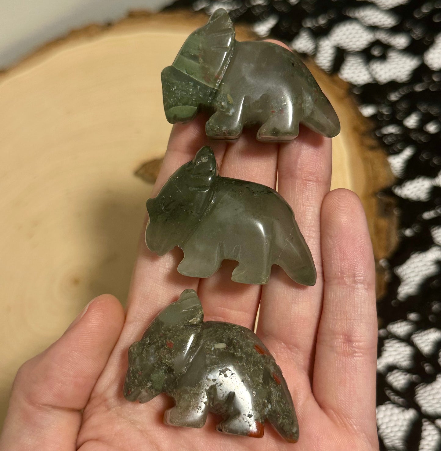 Bloodstone Dinosaur Carvings