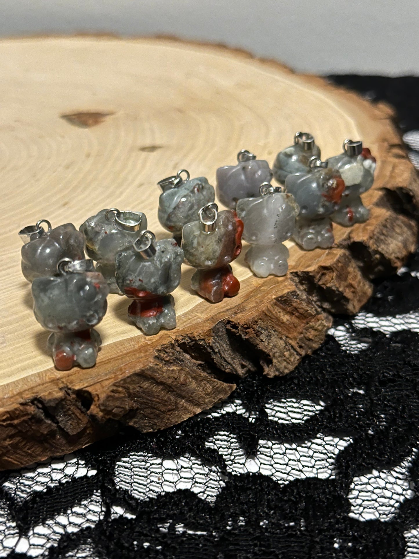 Bloodstone Hello Kitty Pendant