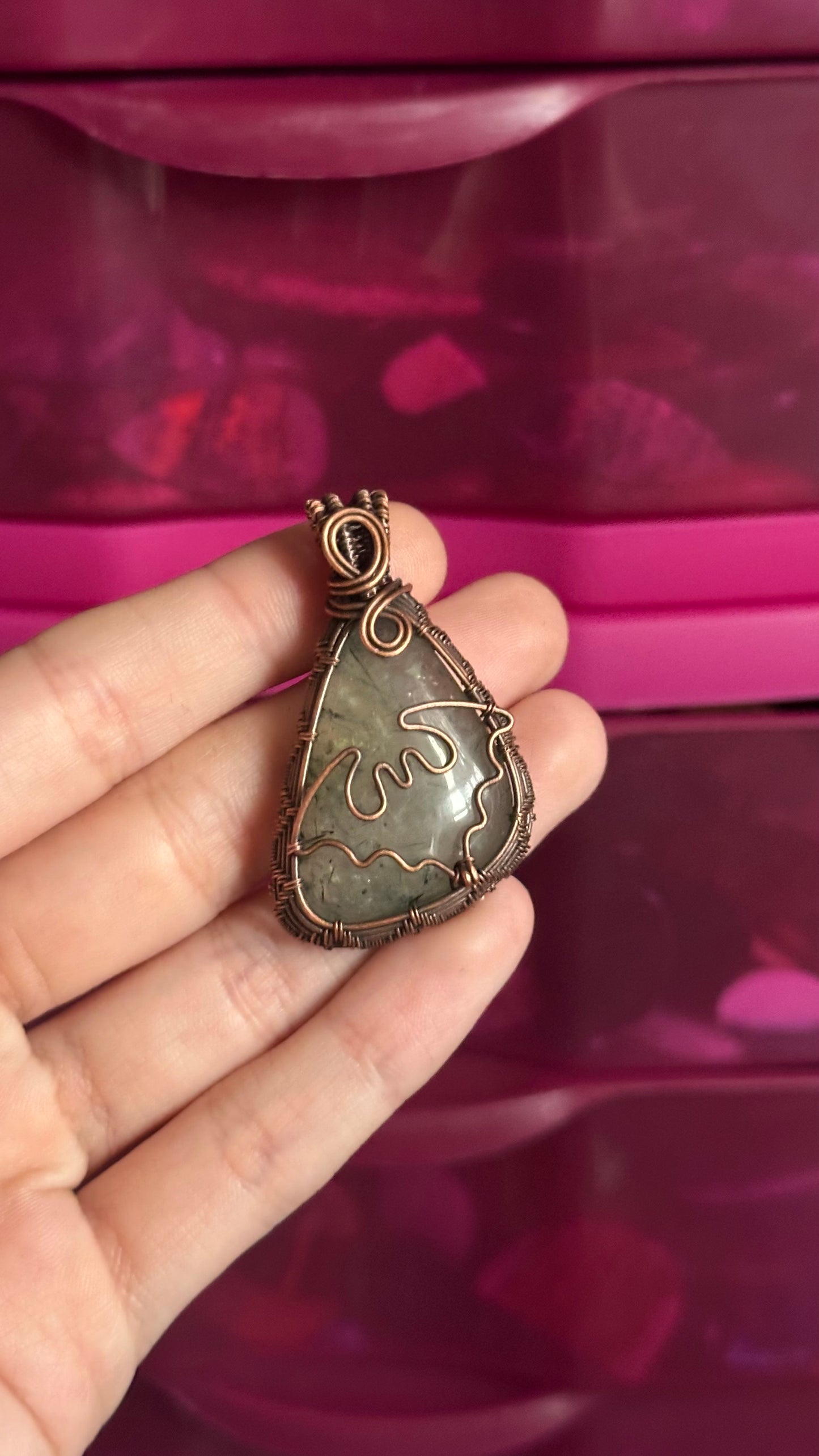 Prehnite Bat Necklace
