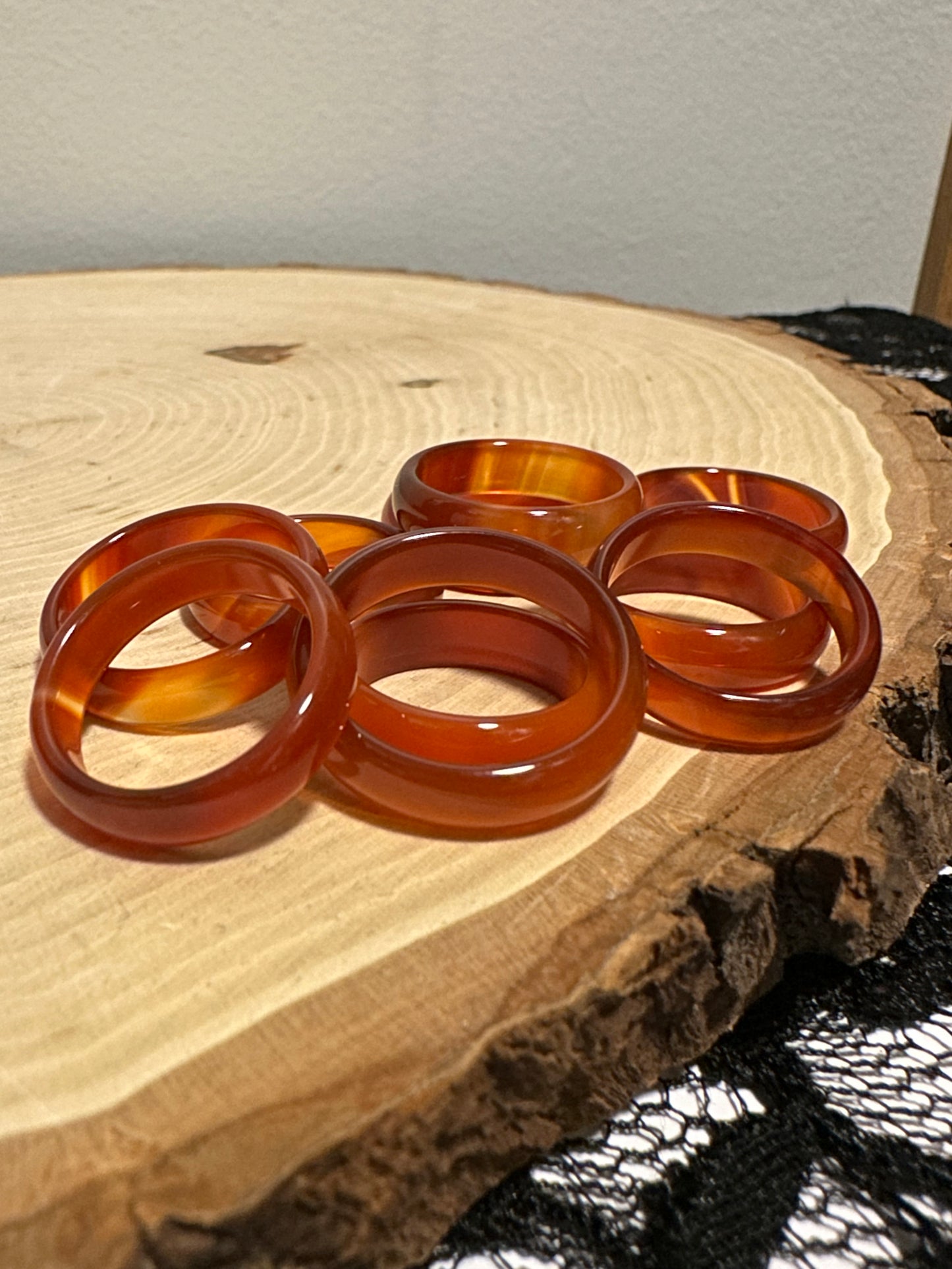 Carnelian Sphere Stands / Rings
