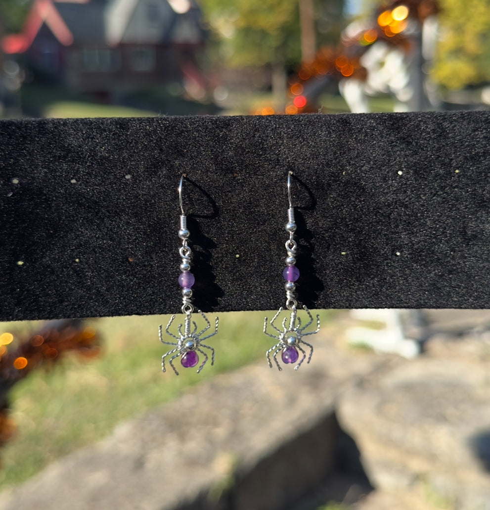 Crystal Spider Earrings
