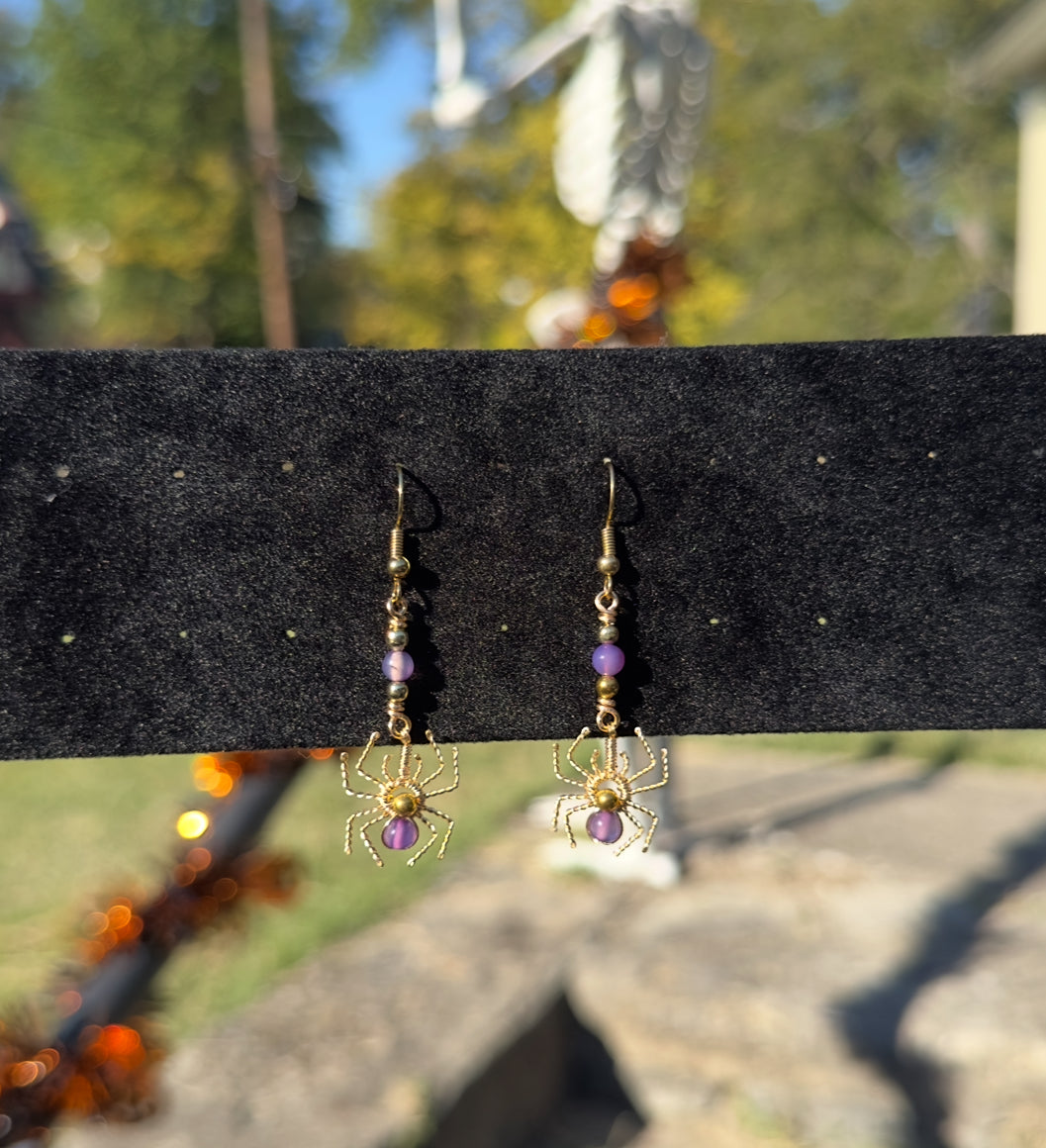 Crystal Spider Earrings