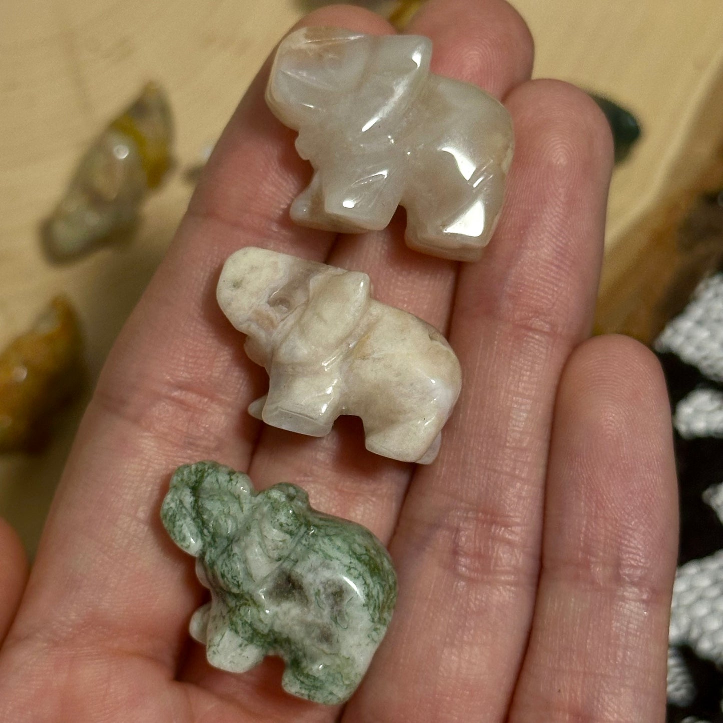 Elephant Crystal Carvings