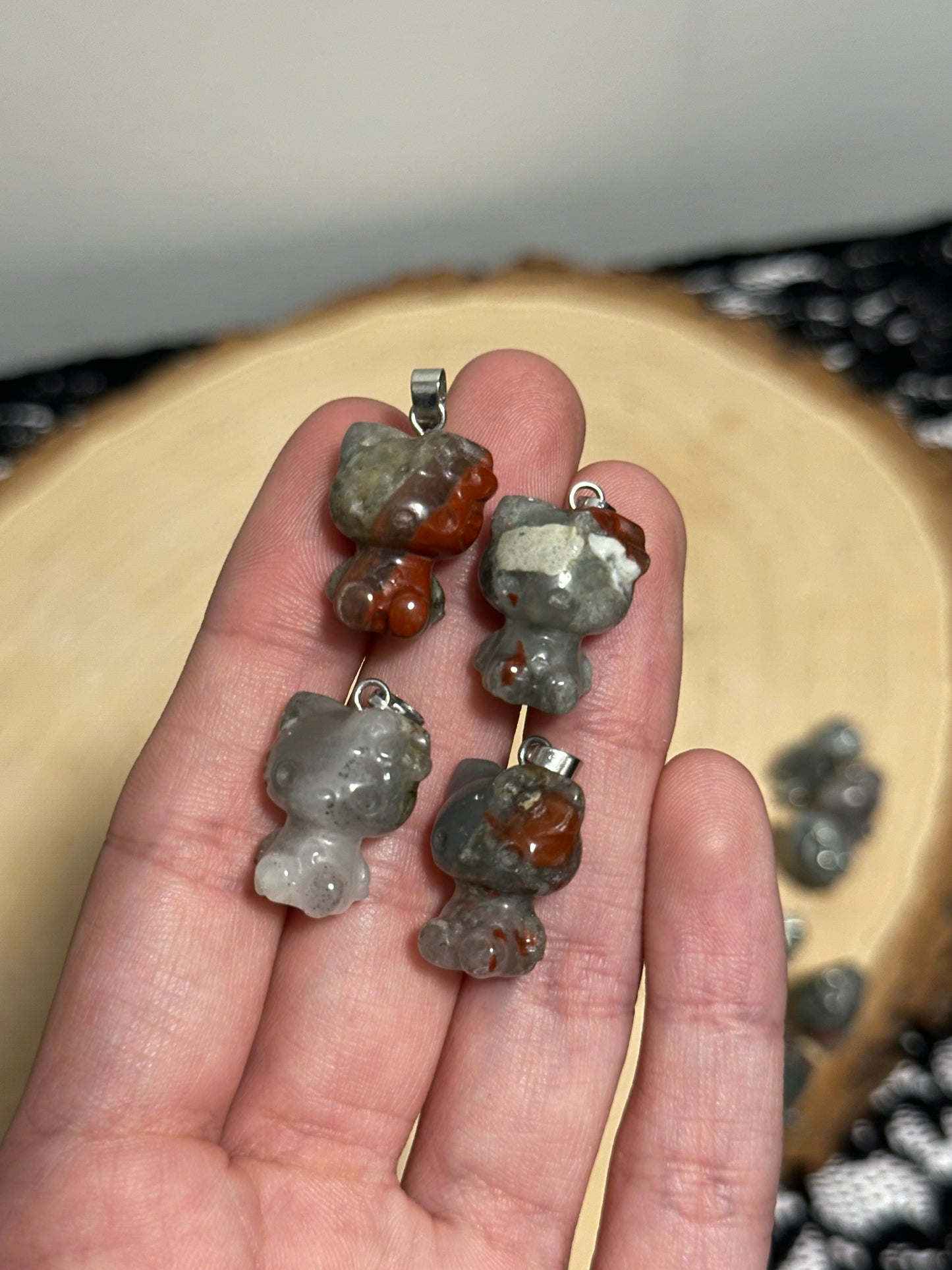 Bloodstone Hello Kitty Pendant