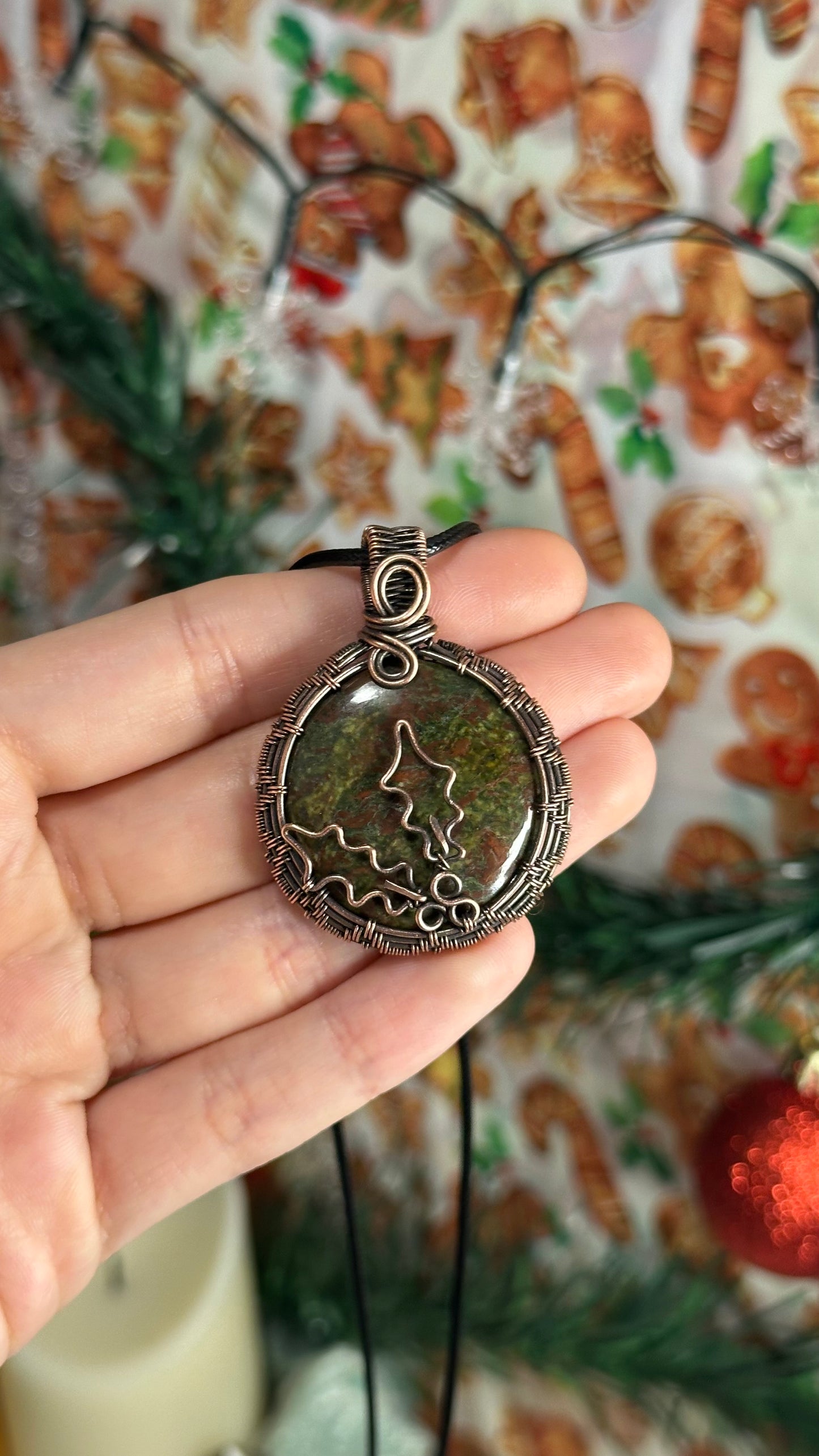 Bloodstone Mistletoe Necklace