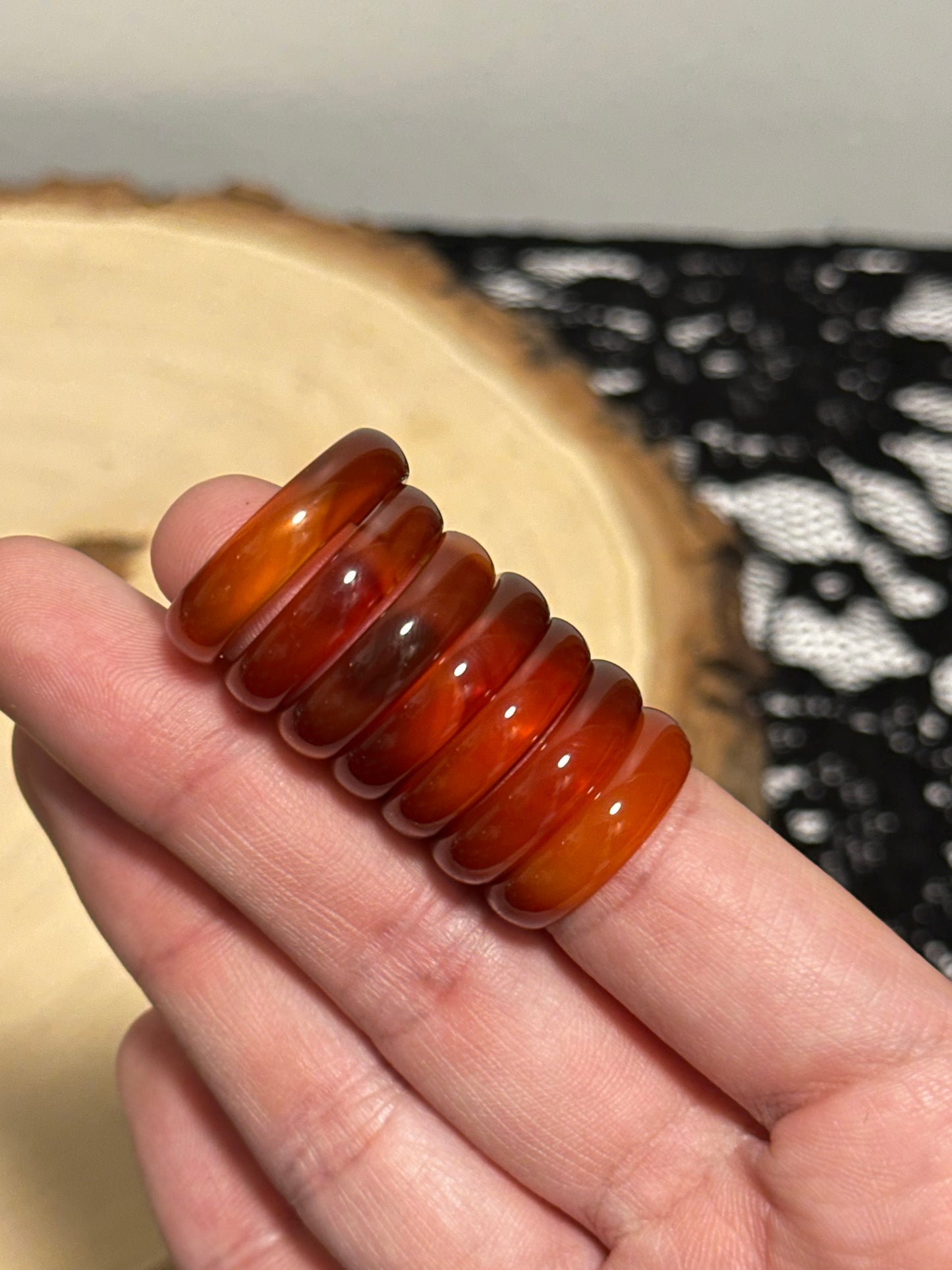 Carnelian Sphere Stands / Rings