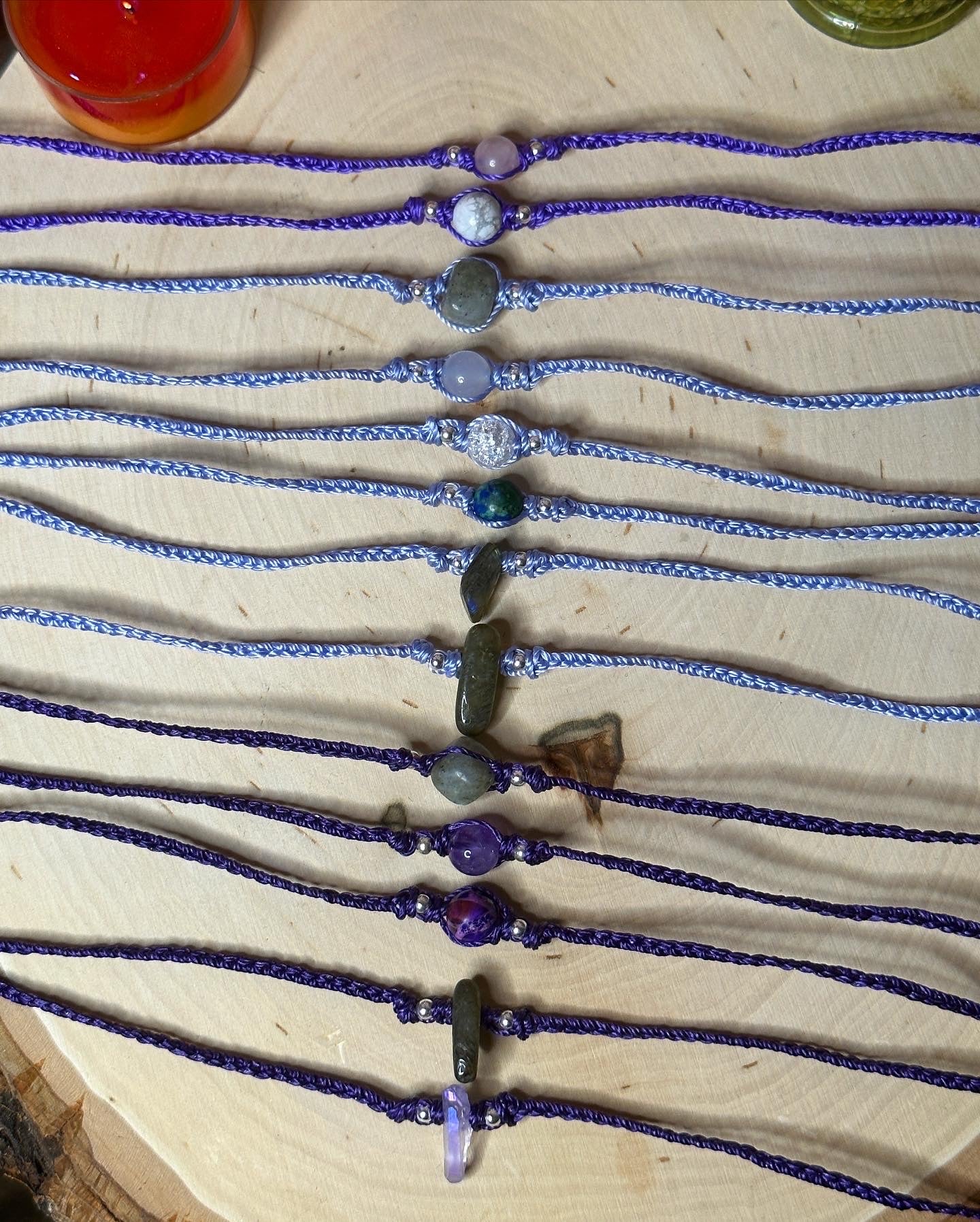Crystal Macrame Chokers (Silver 9/9)