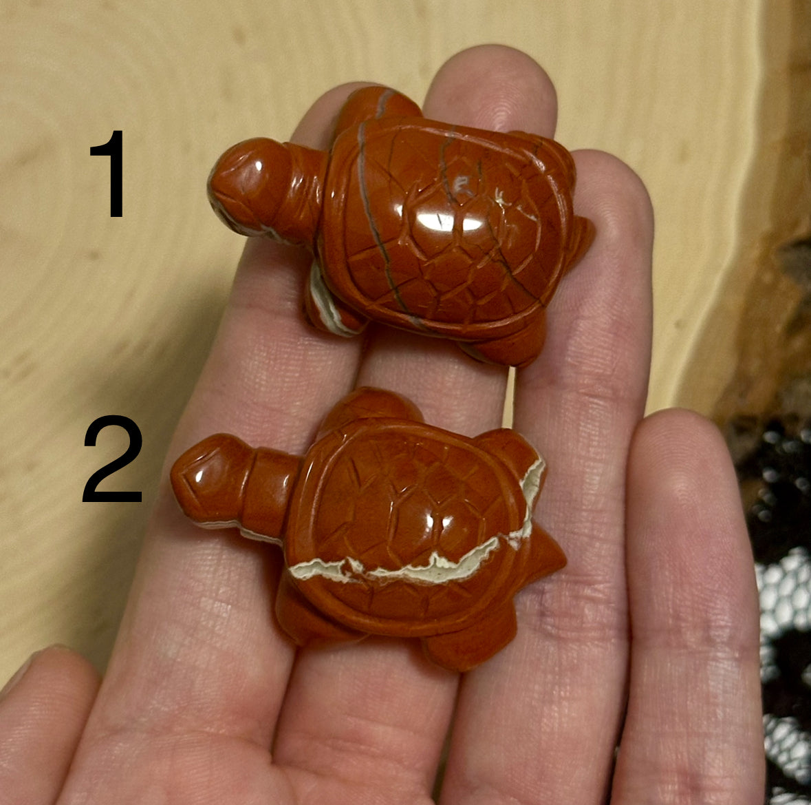 Red Jasper Turtle Crystal Carvings