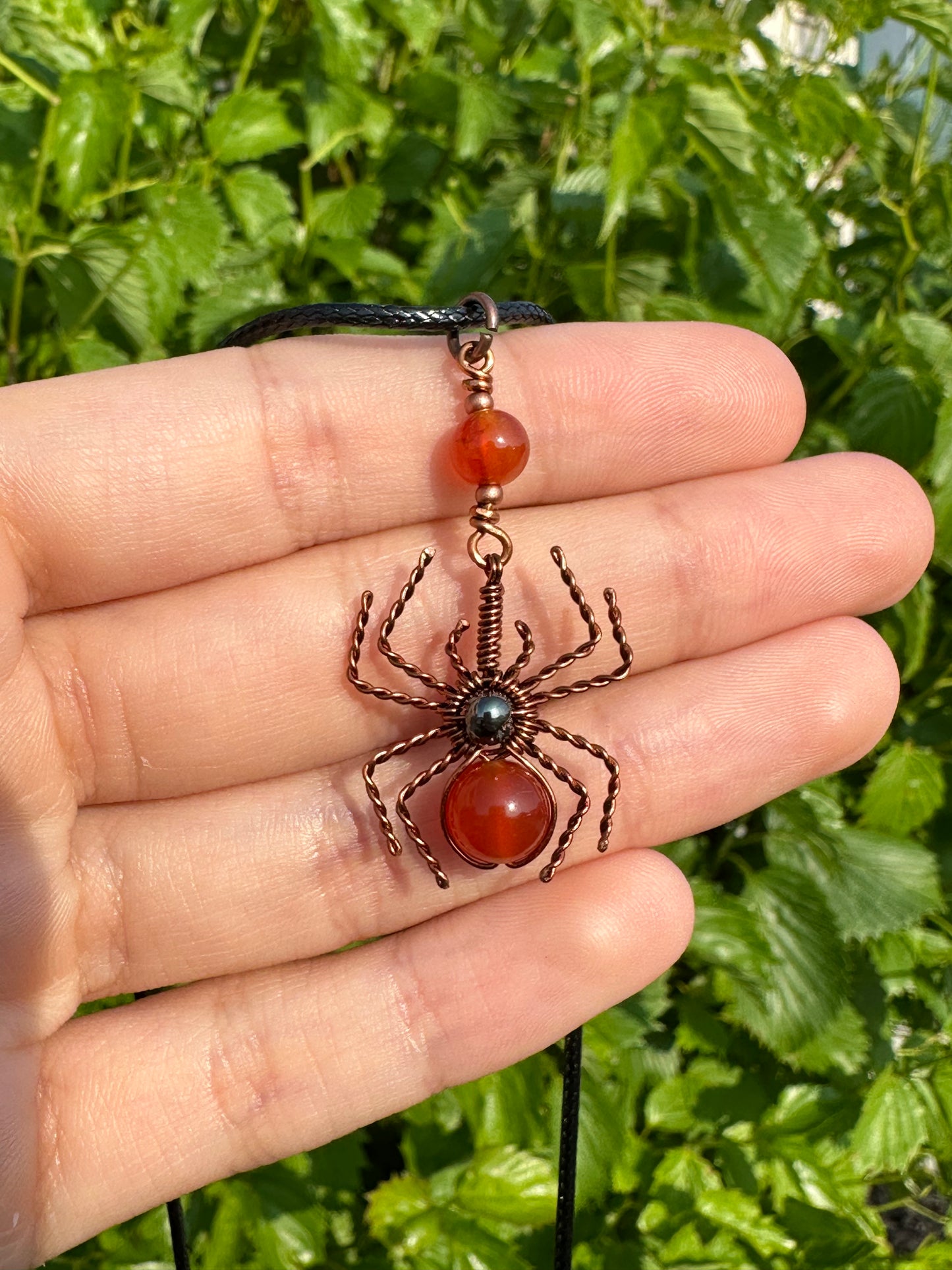 Crystal Spider Necklaces (Raw Copper)