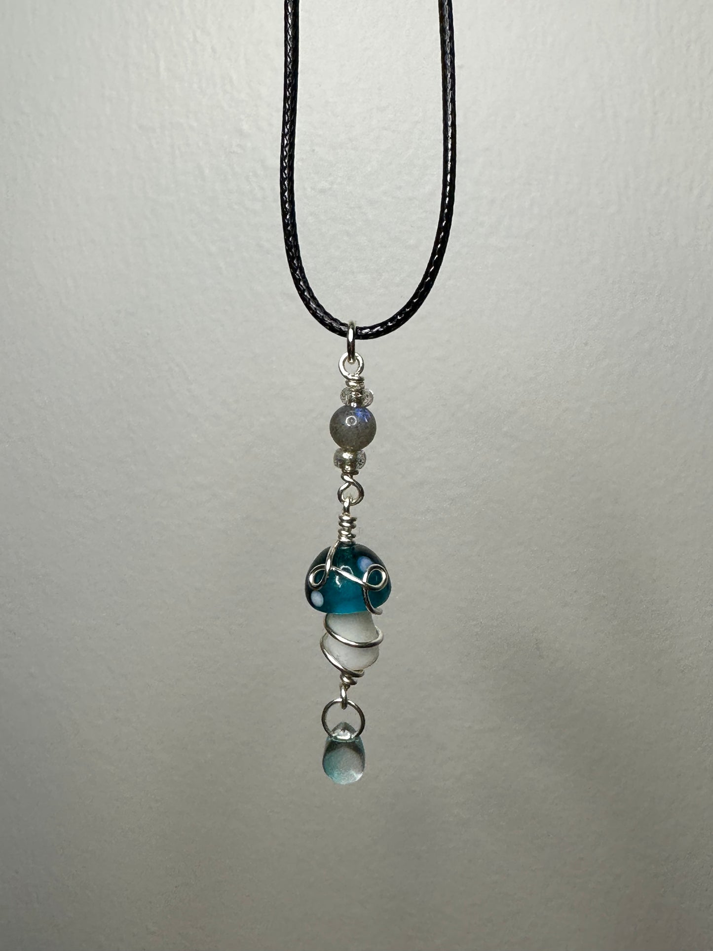 Crystal Mushroom Necklaces (Silver)