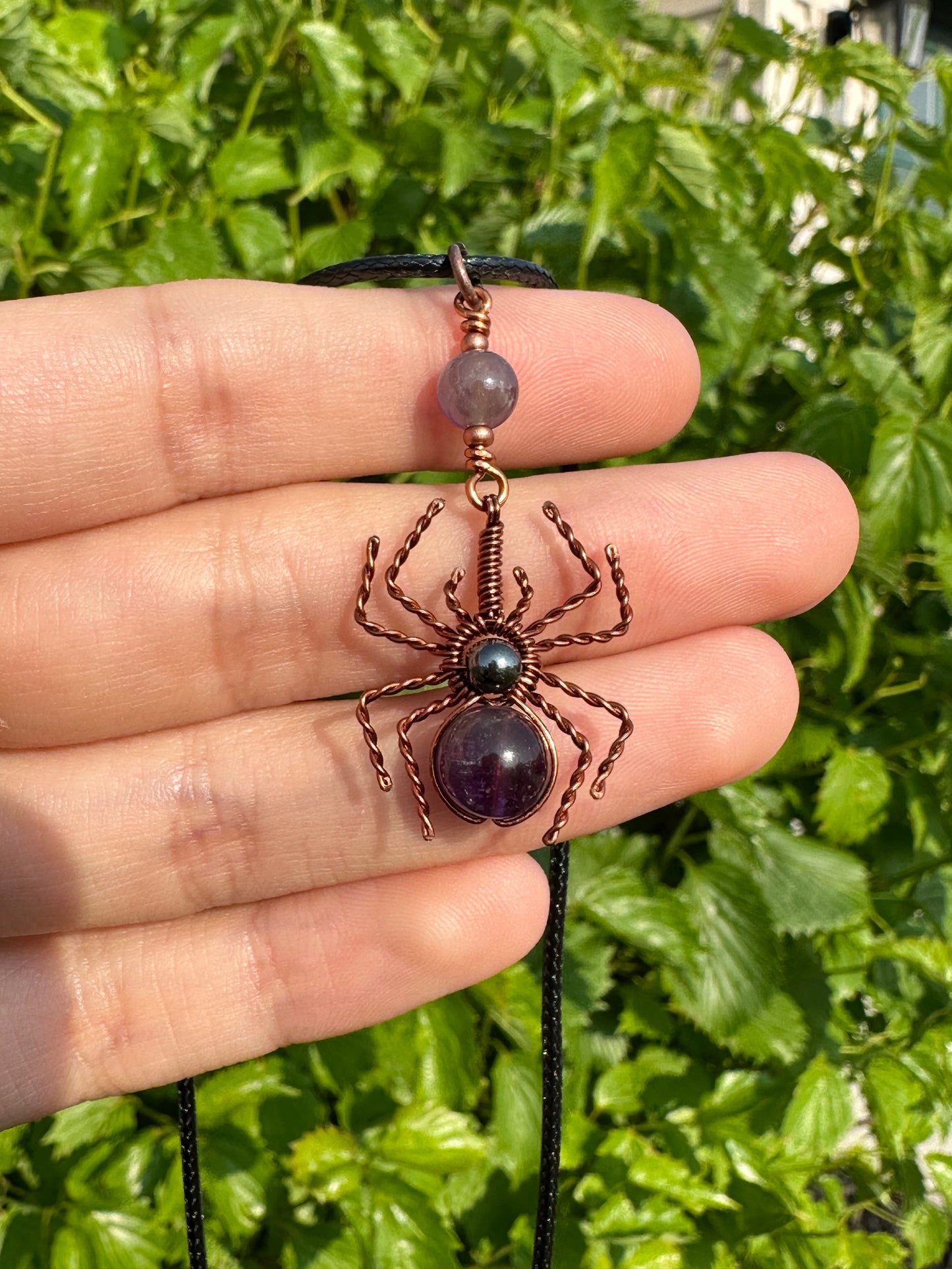 Crystal Spider Necklaces (Raw Copper)