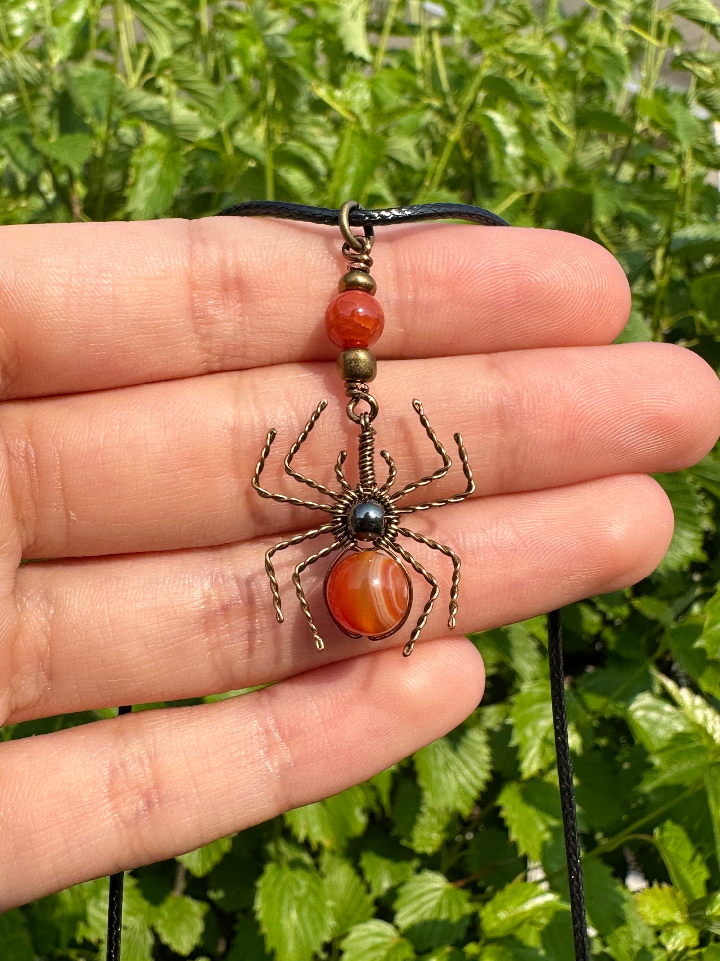 Crystal Spider Necklaces (Antique Brass)