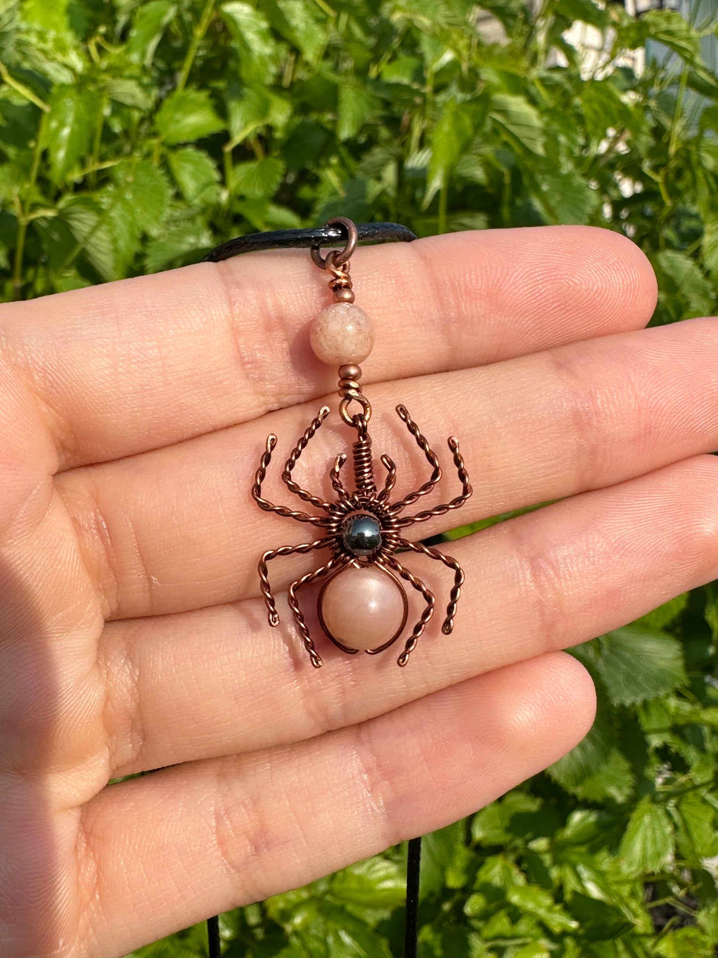 Crystal Spider Necklaces (Raw Copper)