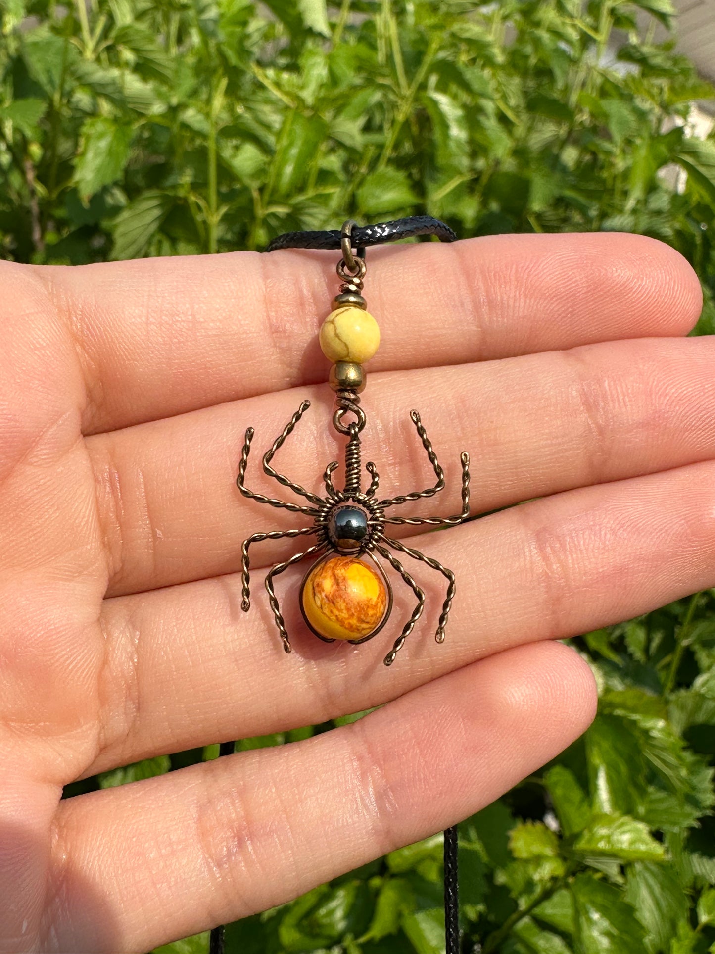 Crystal Spider Necklaces (Antique Brass)