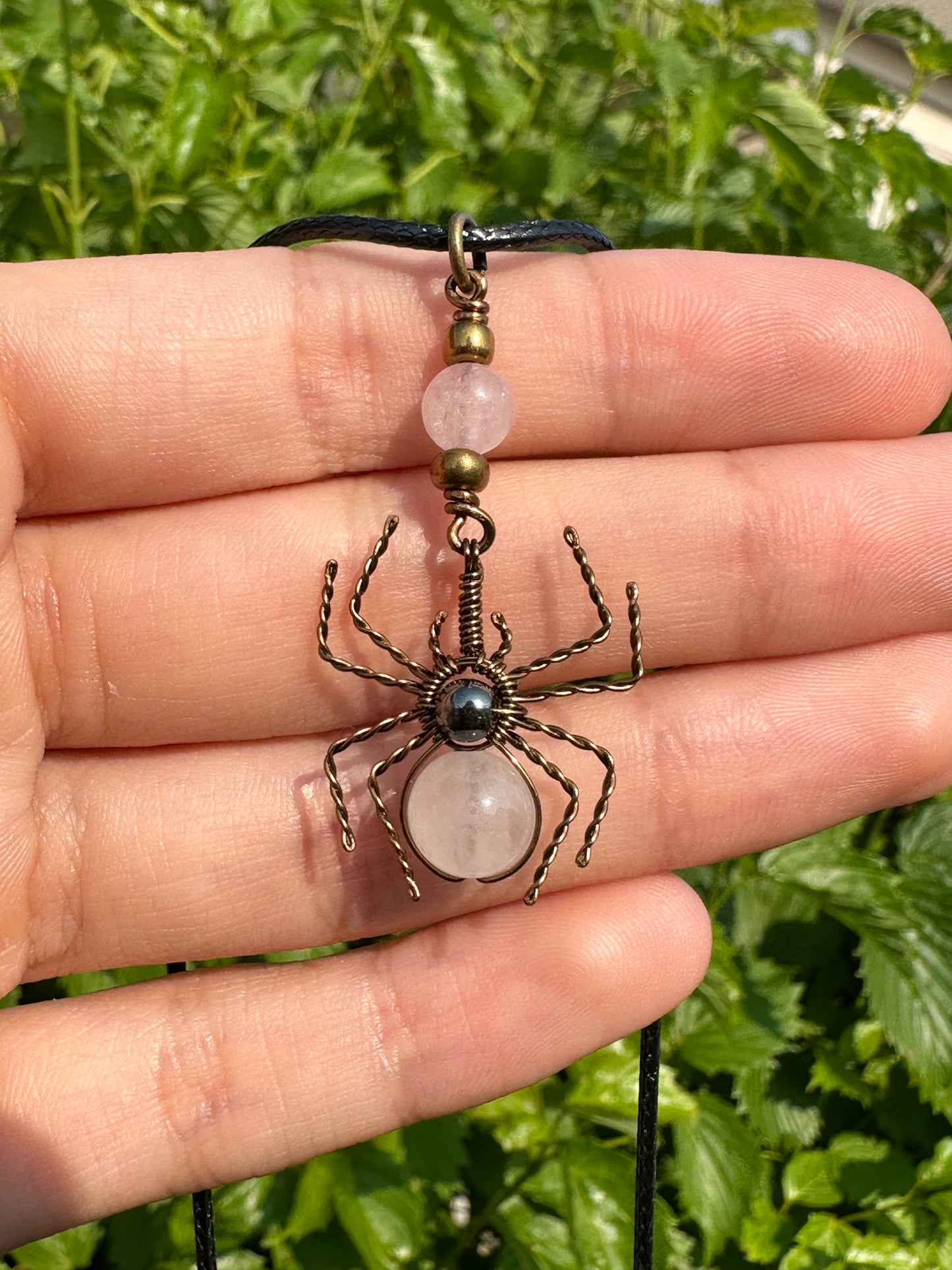 Crystal Spider Necklaces (Antique Brass)