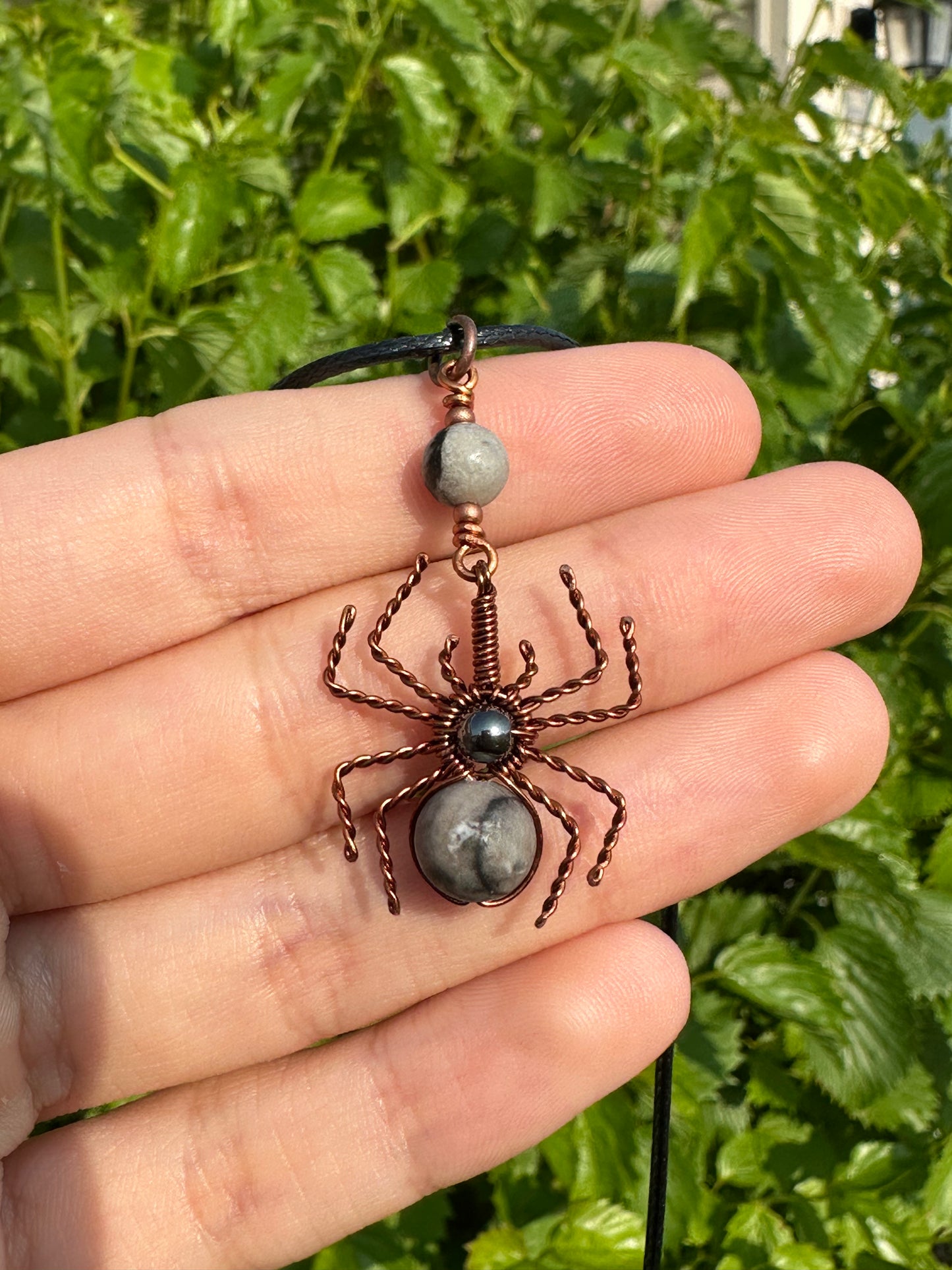 Crystal Spider Necklaces (Raw Copper)