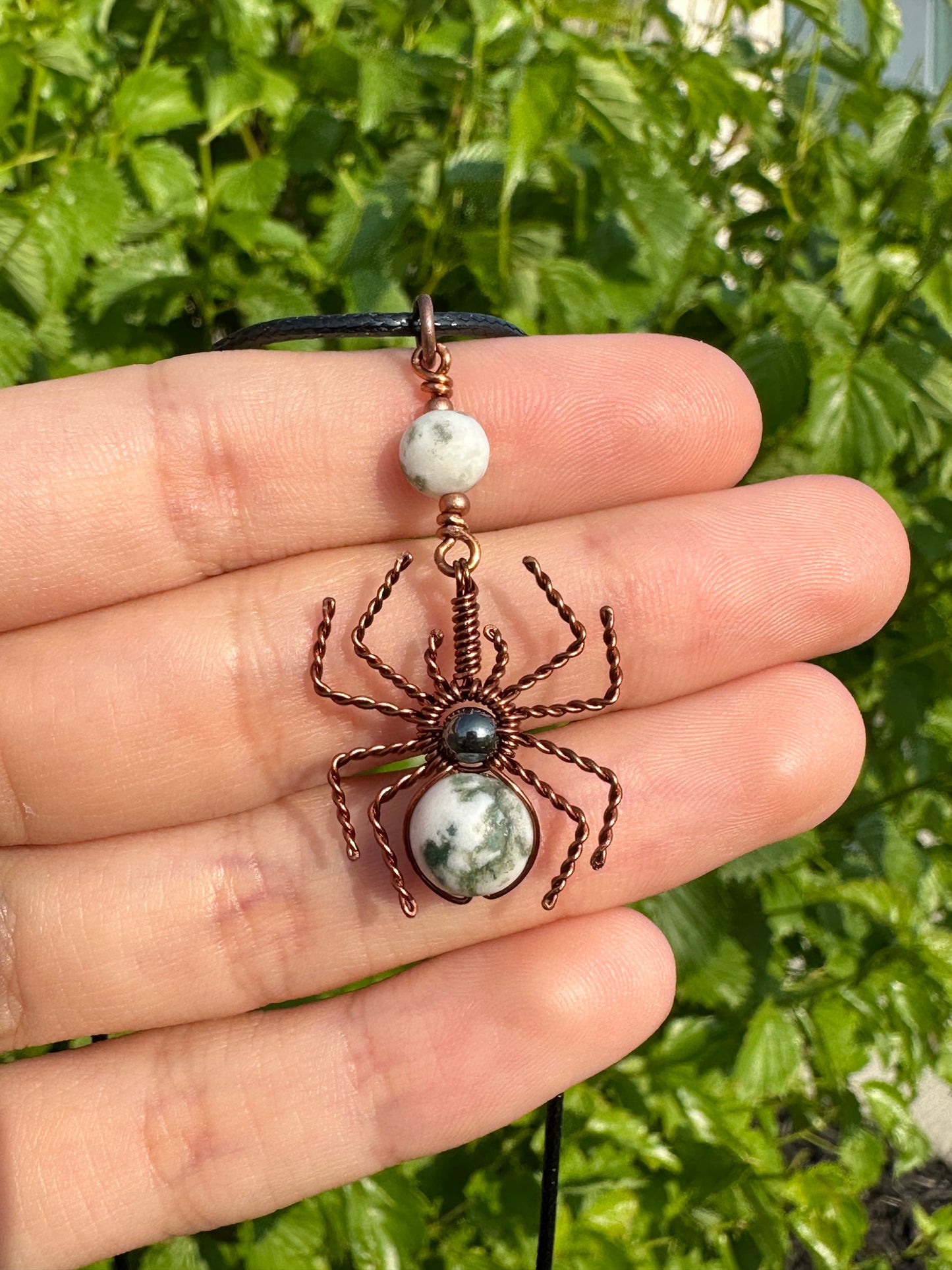Crystal Spider Necklaces (Raw Copper)