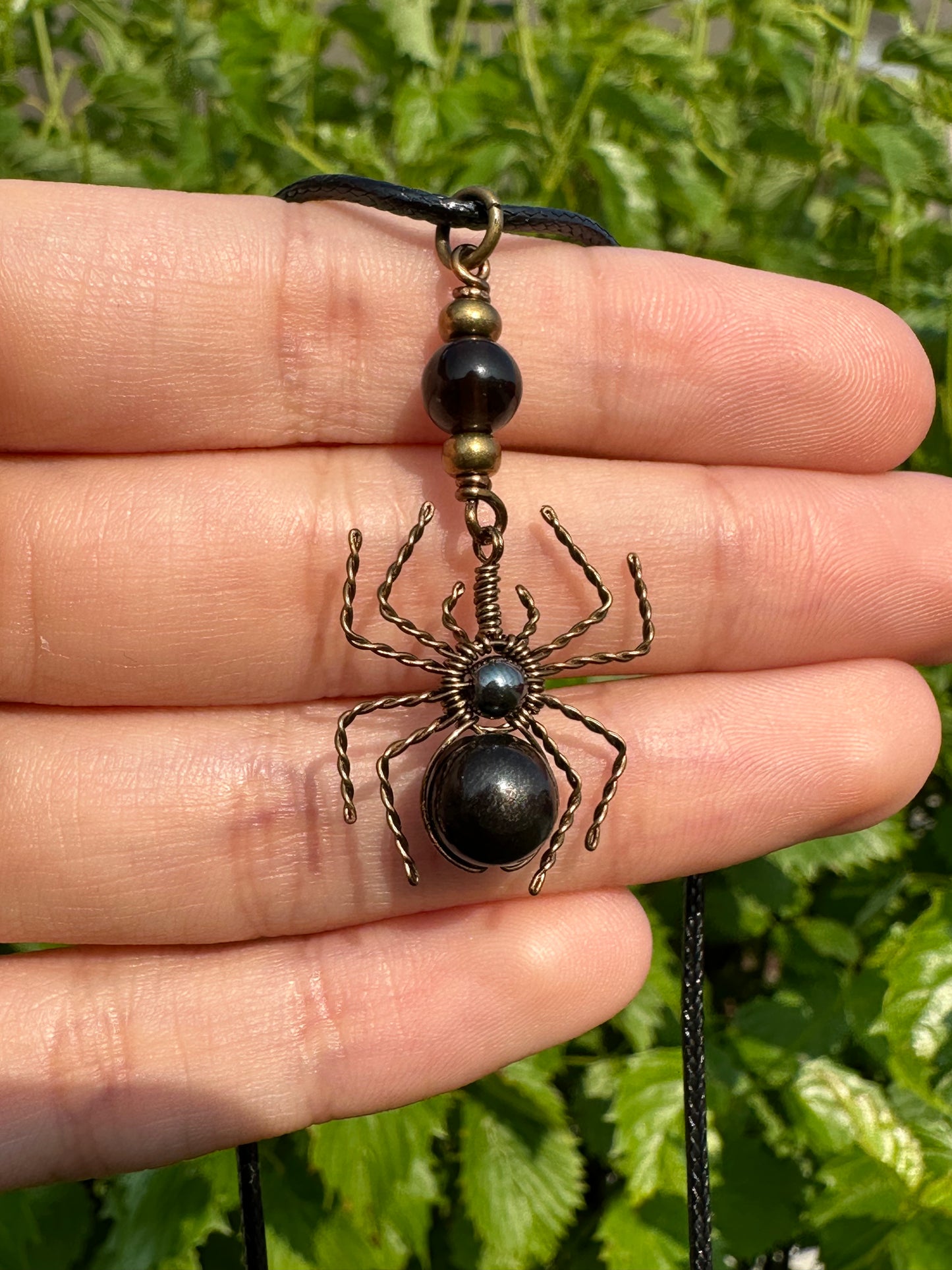 Crystal Spider Necklaces (Antique Brass)