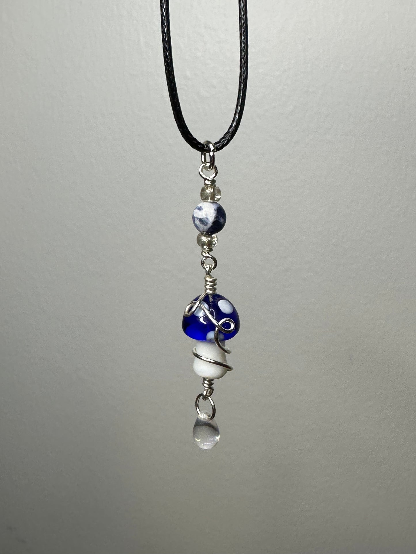 Crystal Mushroom Necklaces (Silver)