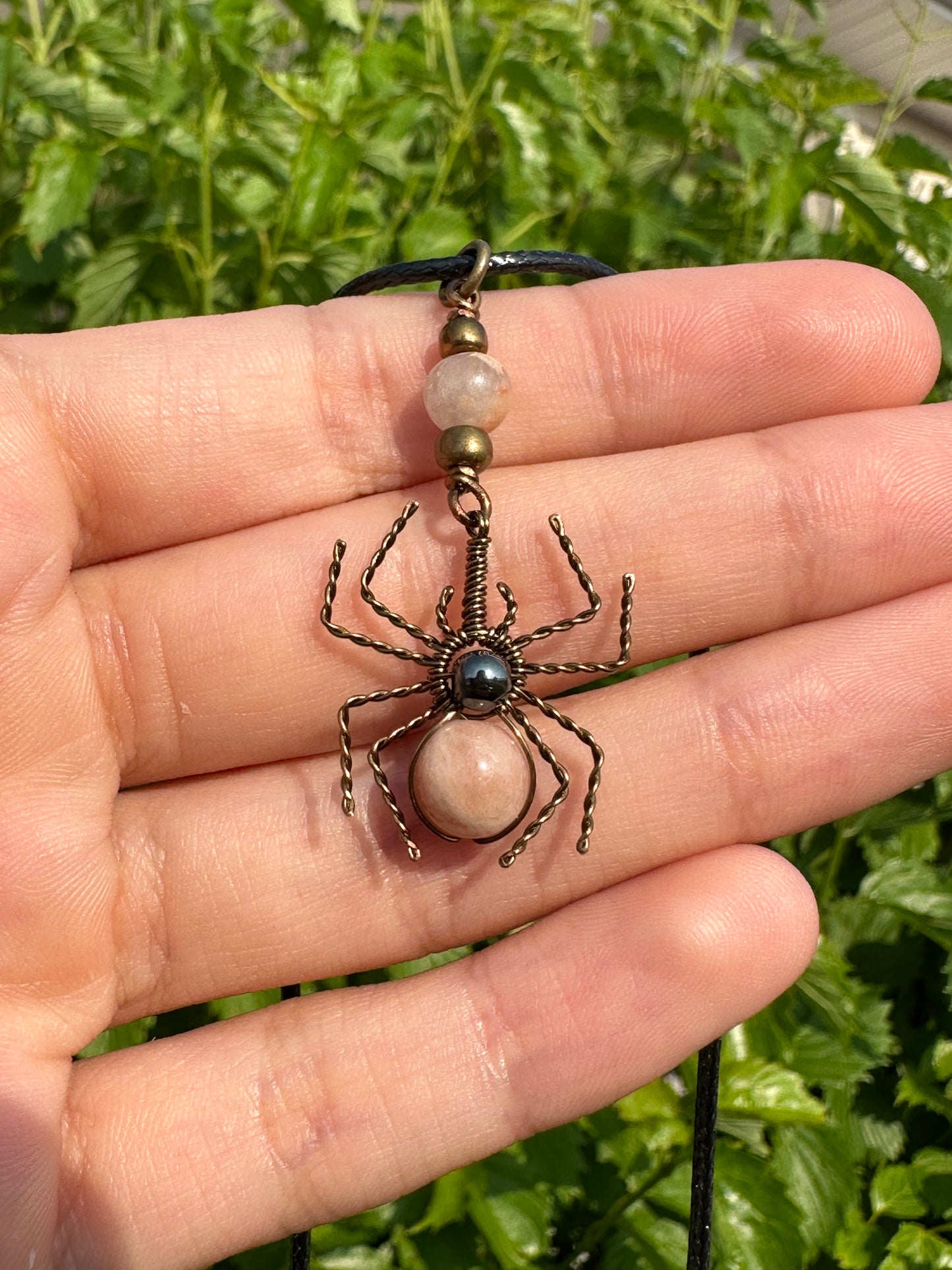 Crystal Spider Necklaces (Antique Brass)