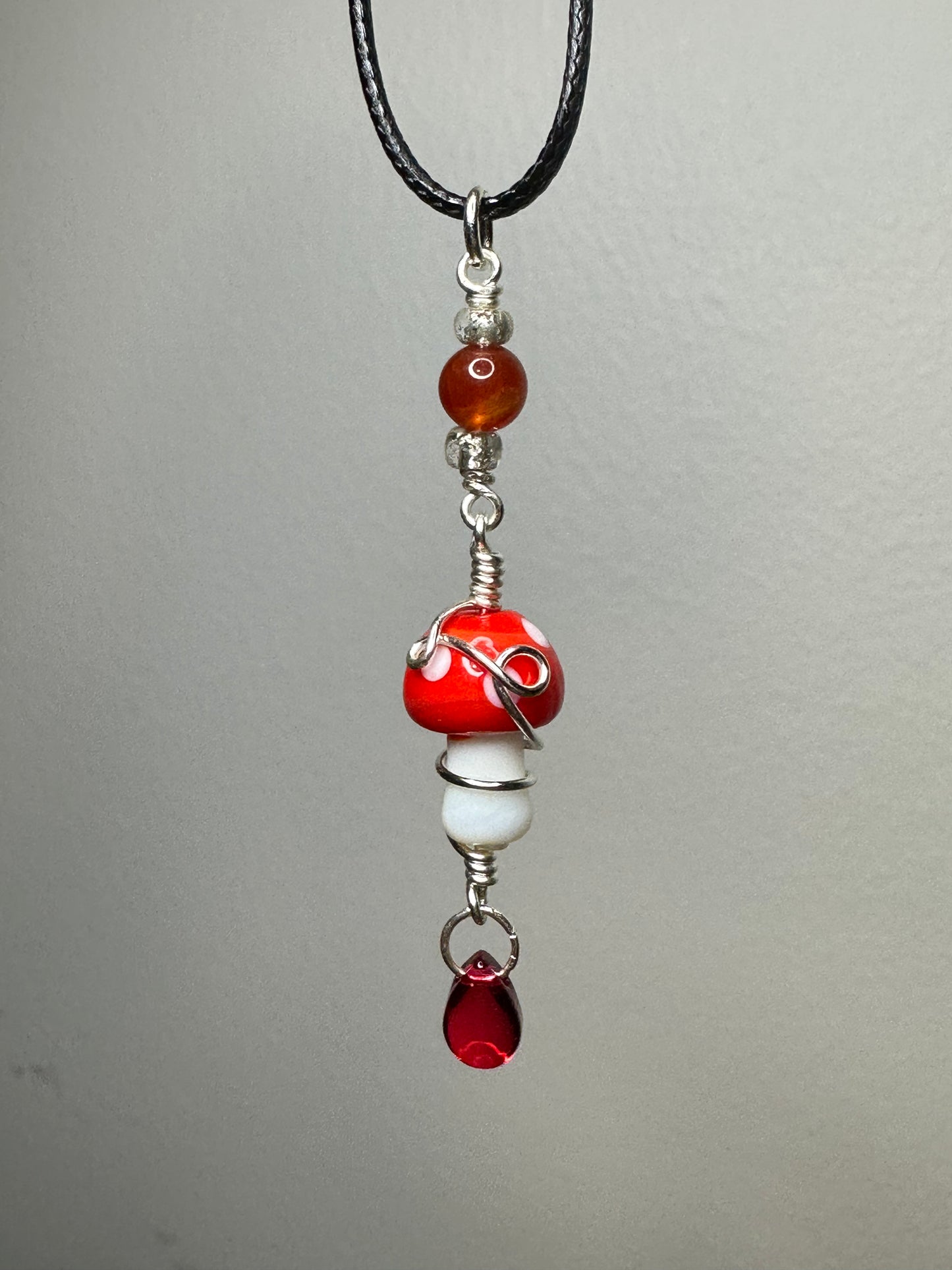 Crystal Mushroom Necklaces (Silver)