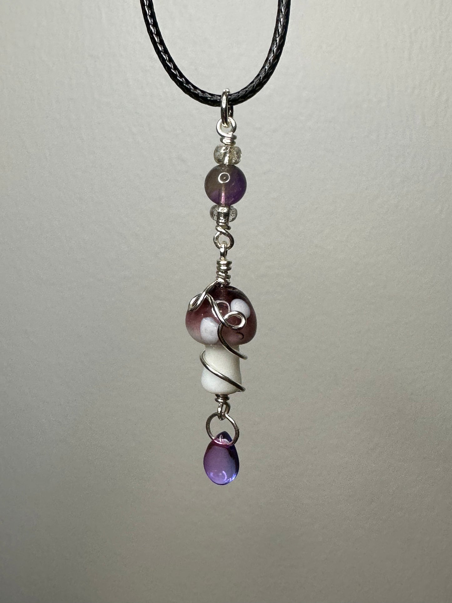 Crystal Mushroom Necklaces (Silver)