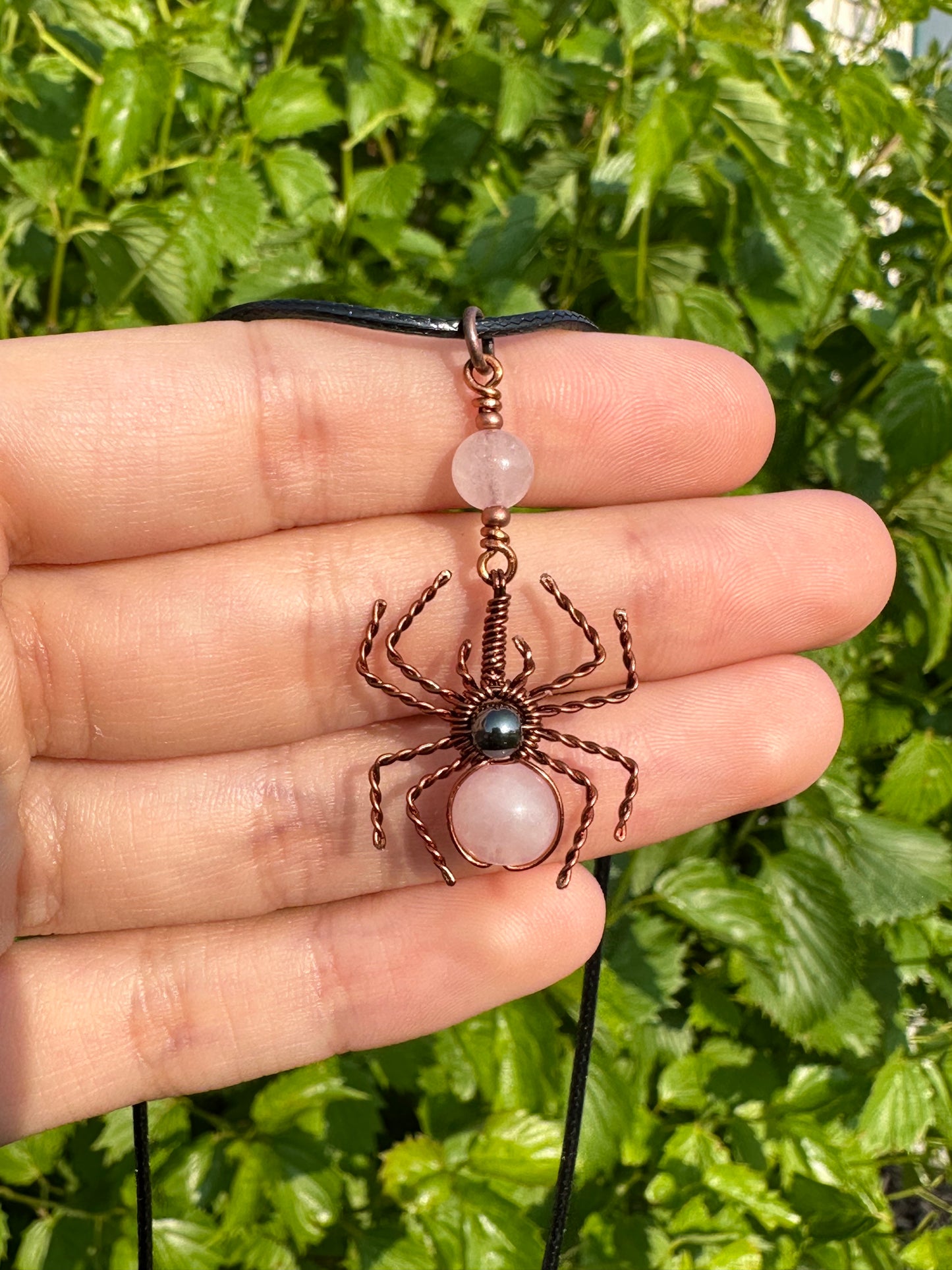 Crystal Spider Necklaces (Raw Copper)