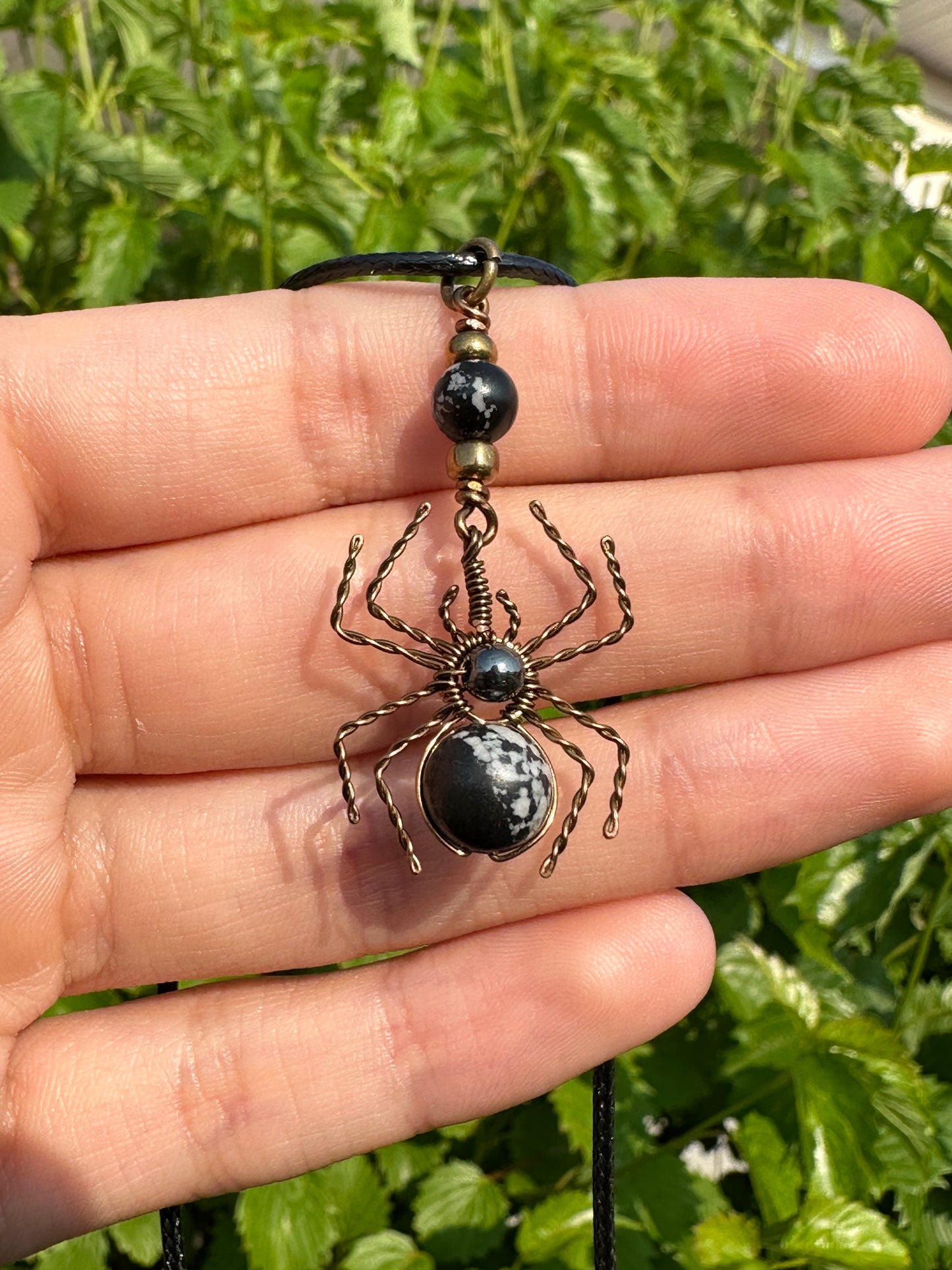 Crystal Spider Necklaces (Antique Brass)