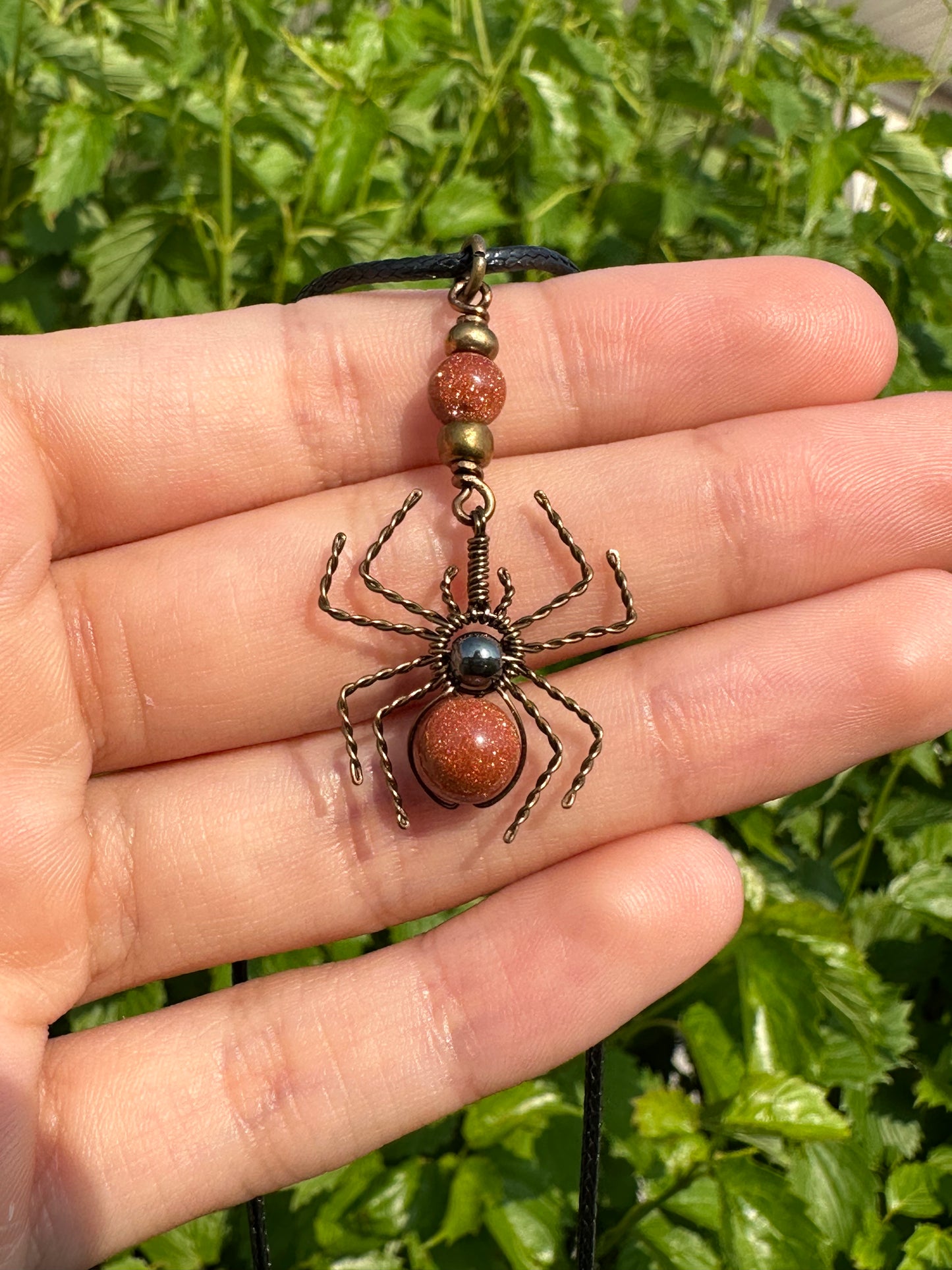 Crystal Spider Necklaces (Antique Brass)