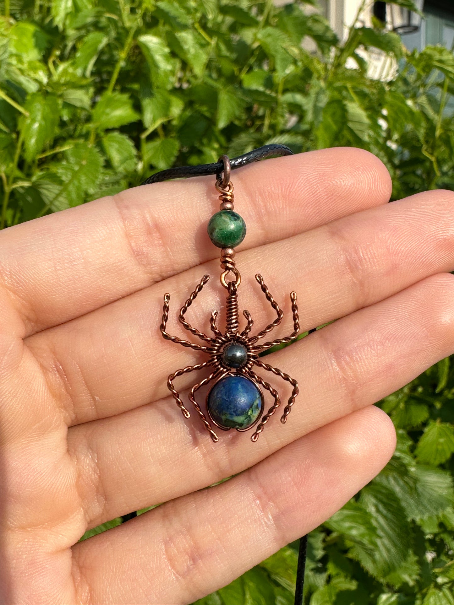 Crystal Spider Necklaces (Raw Copper)