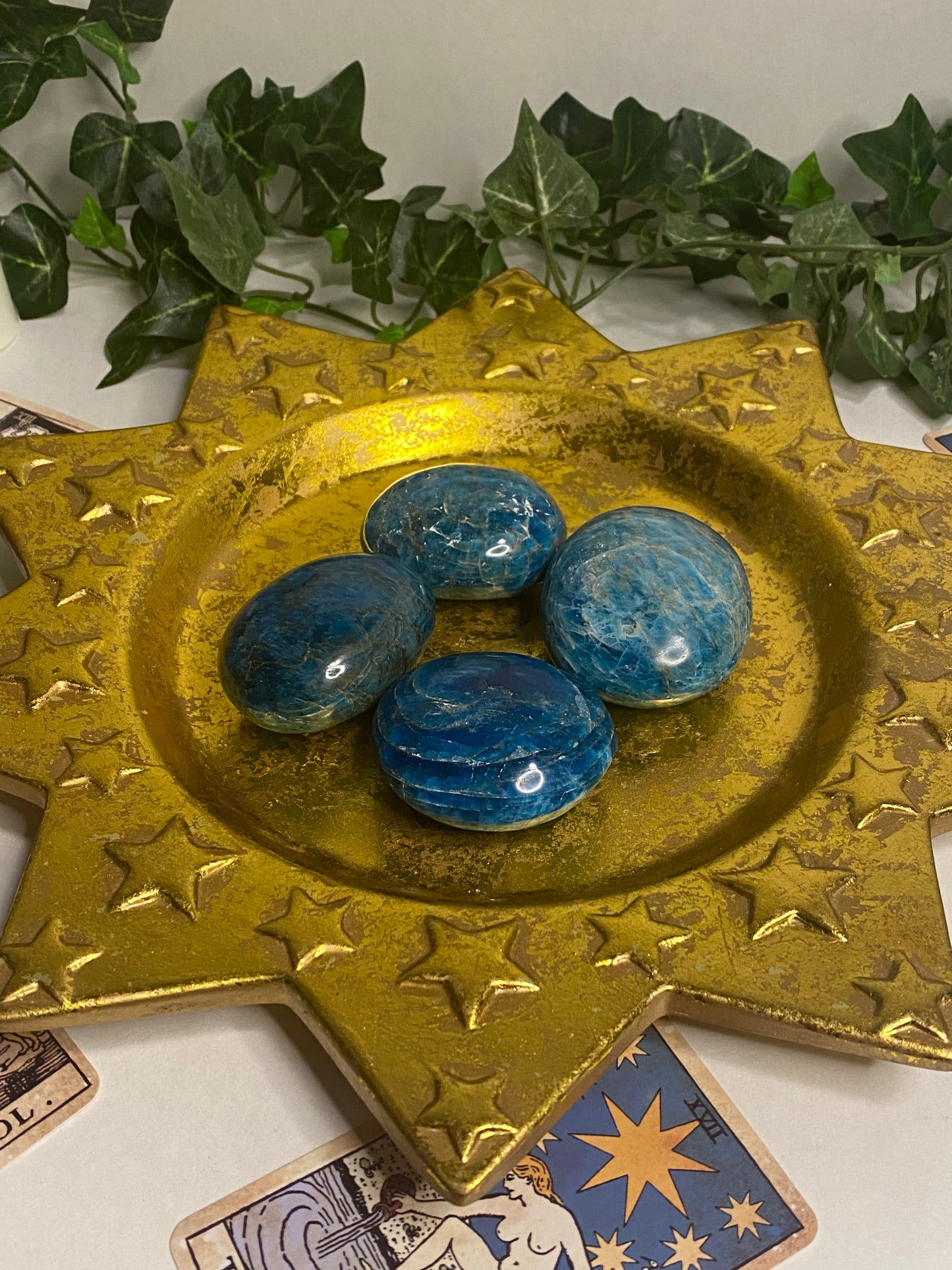 Blue Apatite Palmstone