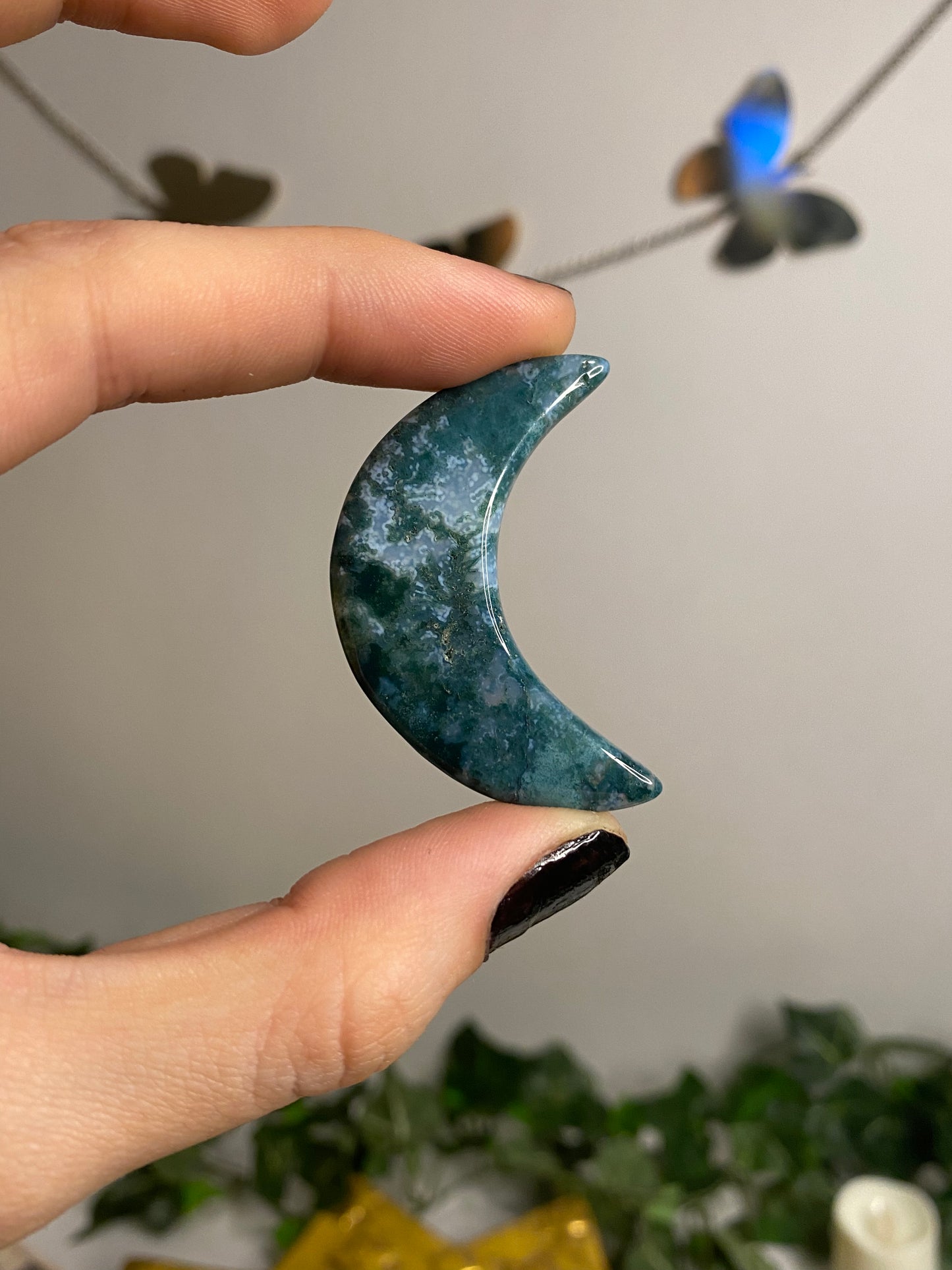 Moss Agate Moon (Small)