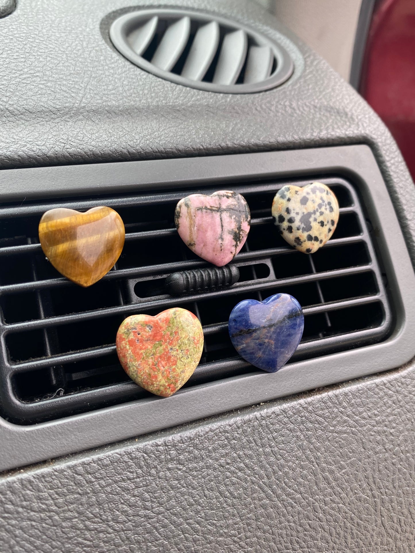 Small Heart Crystal Car Vent Clips