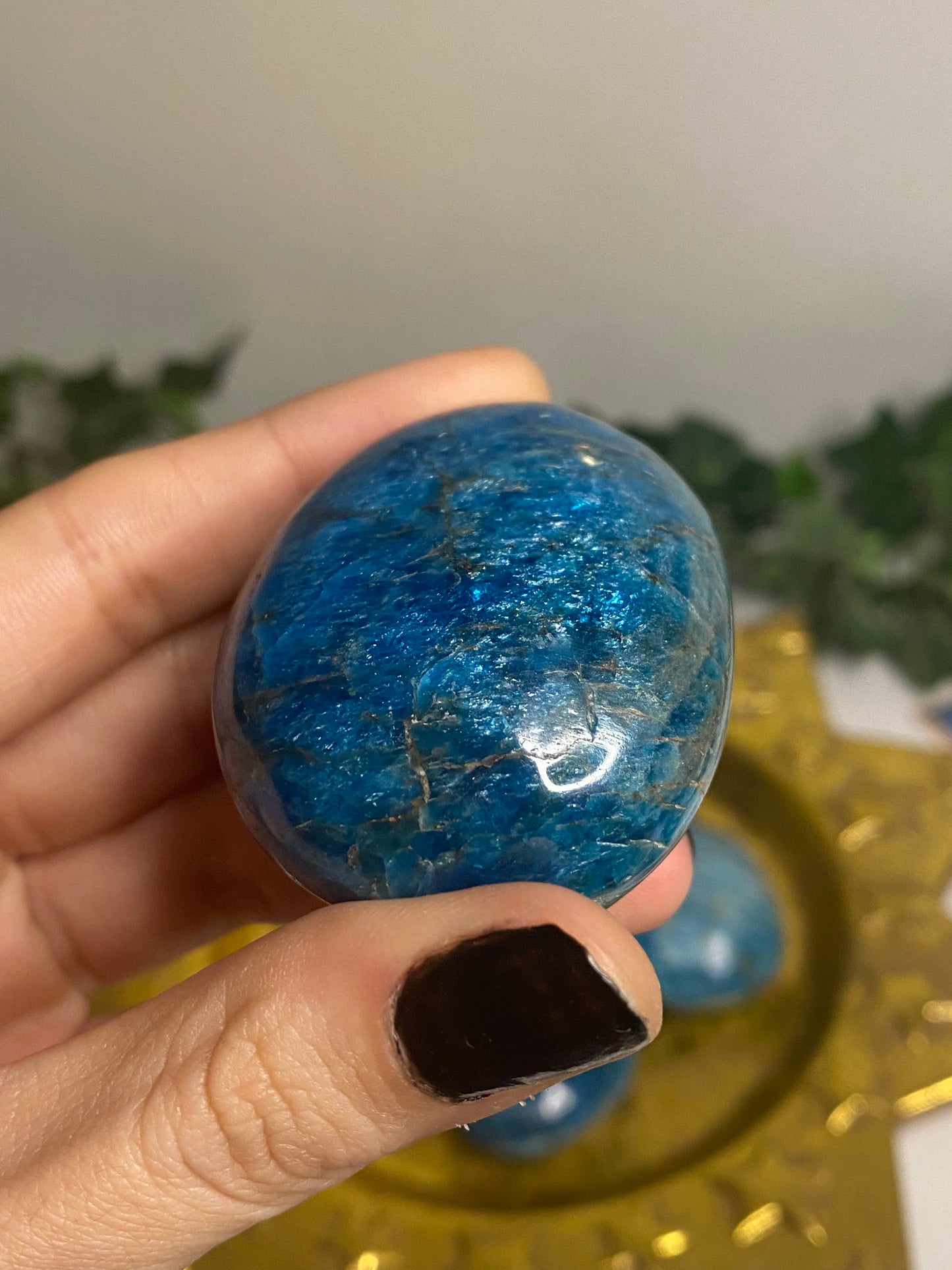 Blue Apatite Palmstone