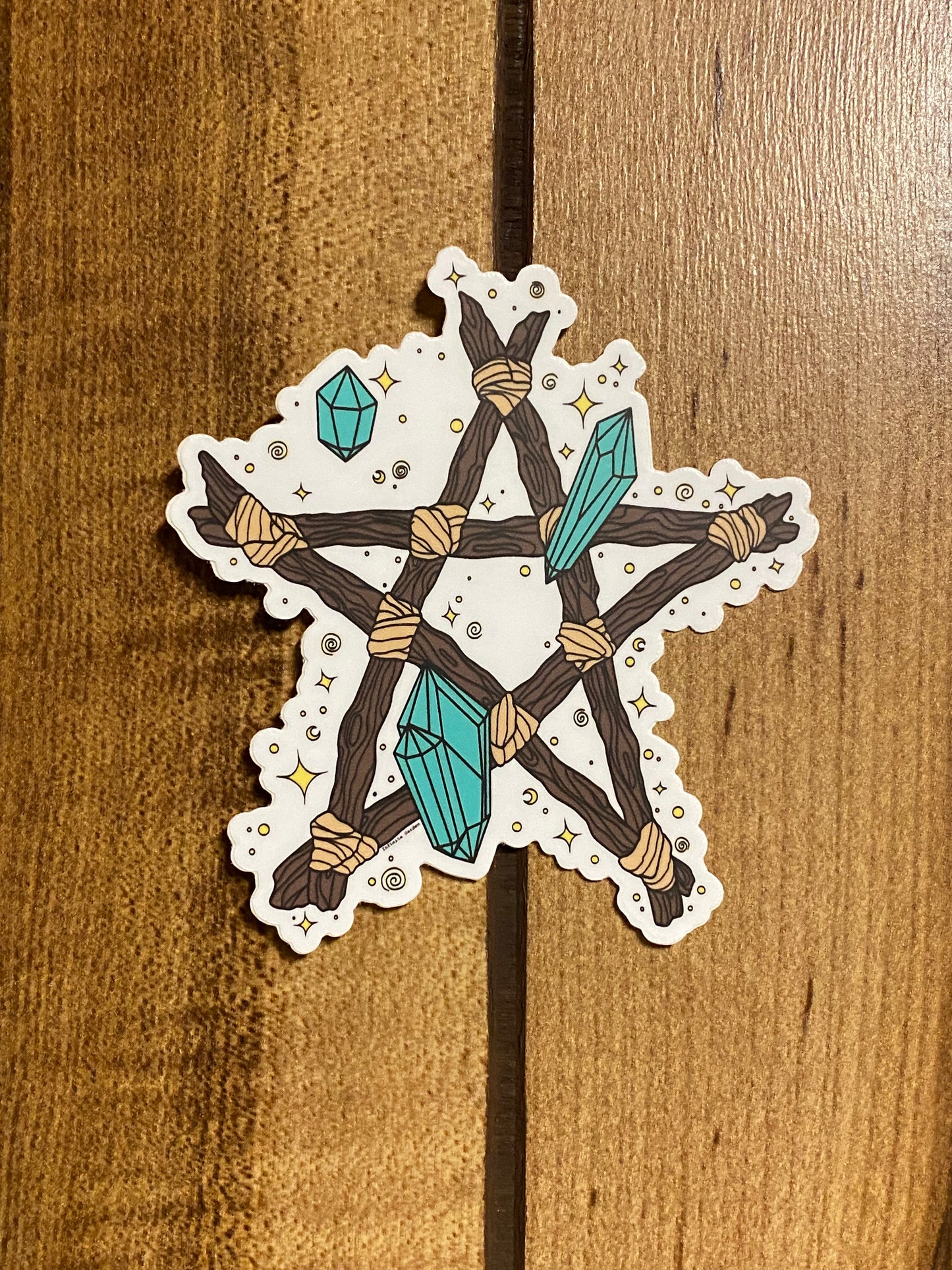 Crystal Pentagram Vinyl Sticker