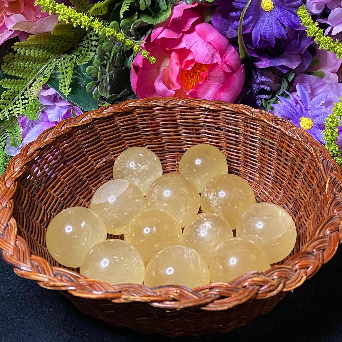 Honey Calcite Spheres