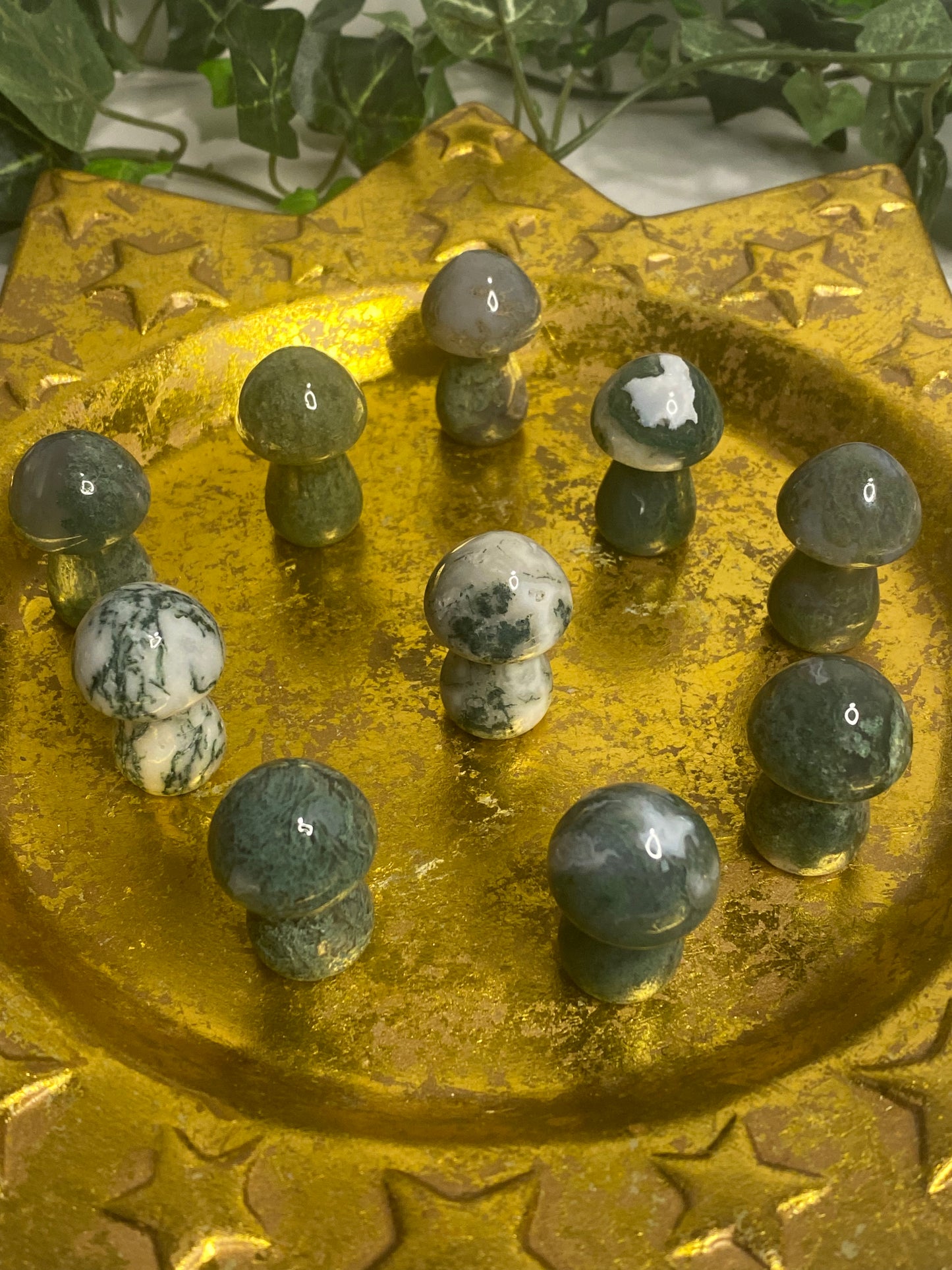 Moss Agate Mushrooms (Medium)