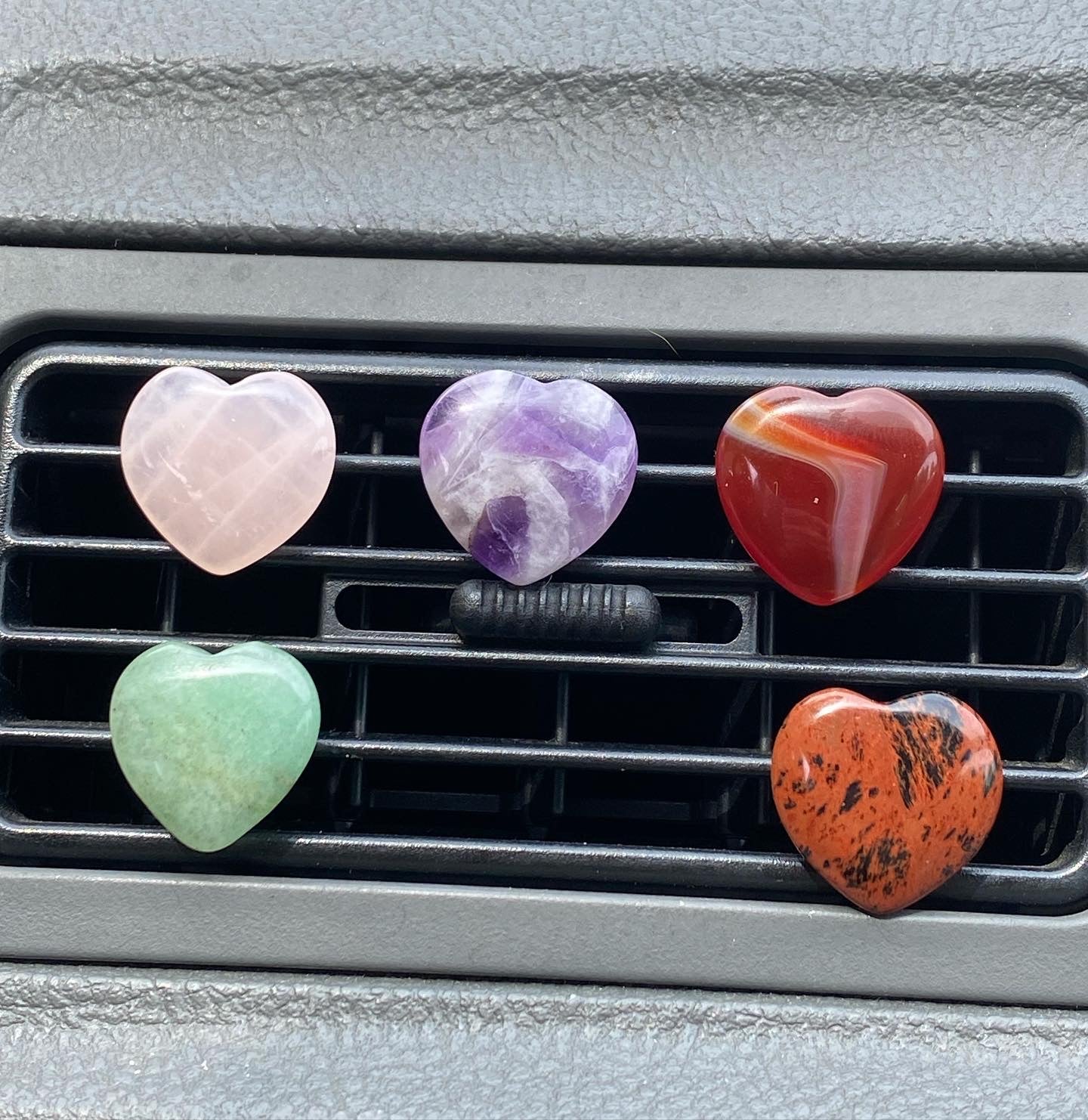 Small Heart Crystal Car Vent Clips