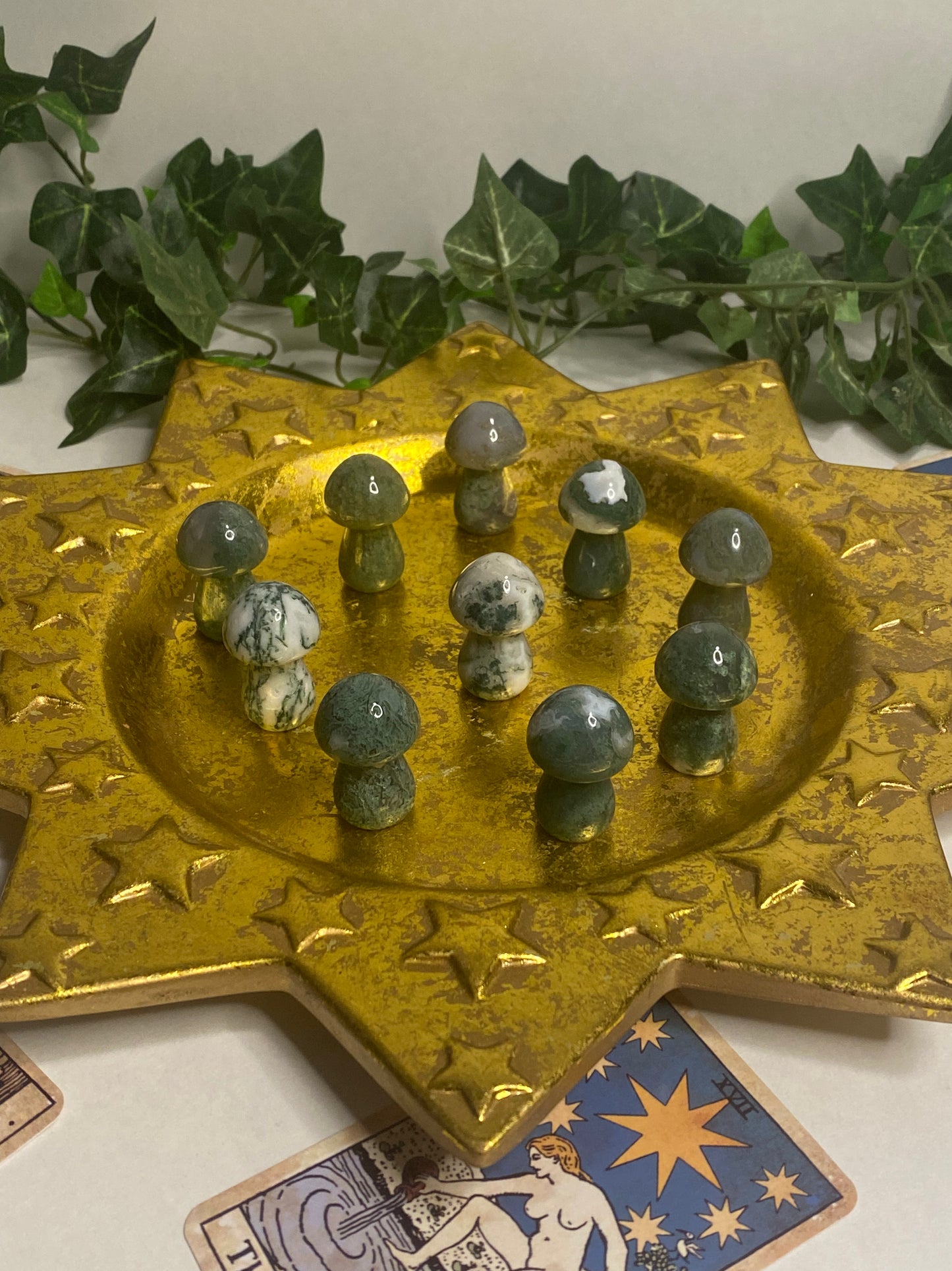 Moss Agate Mushrooms (Medium)