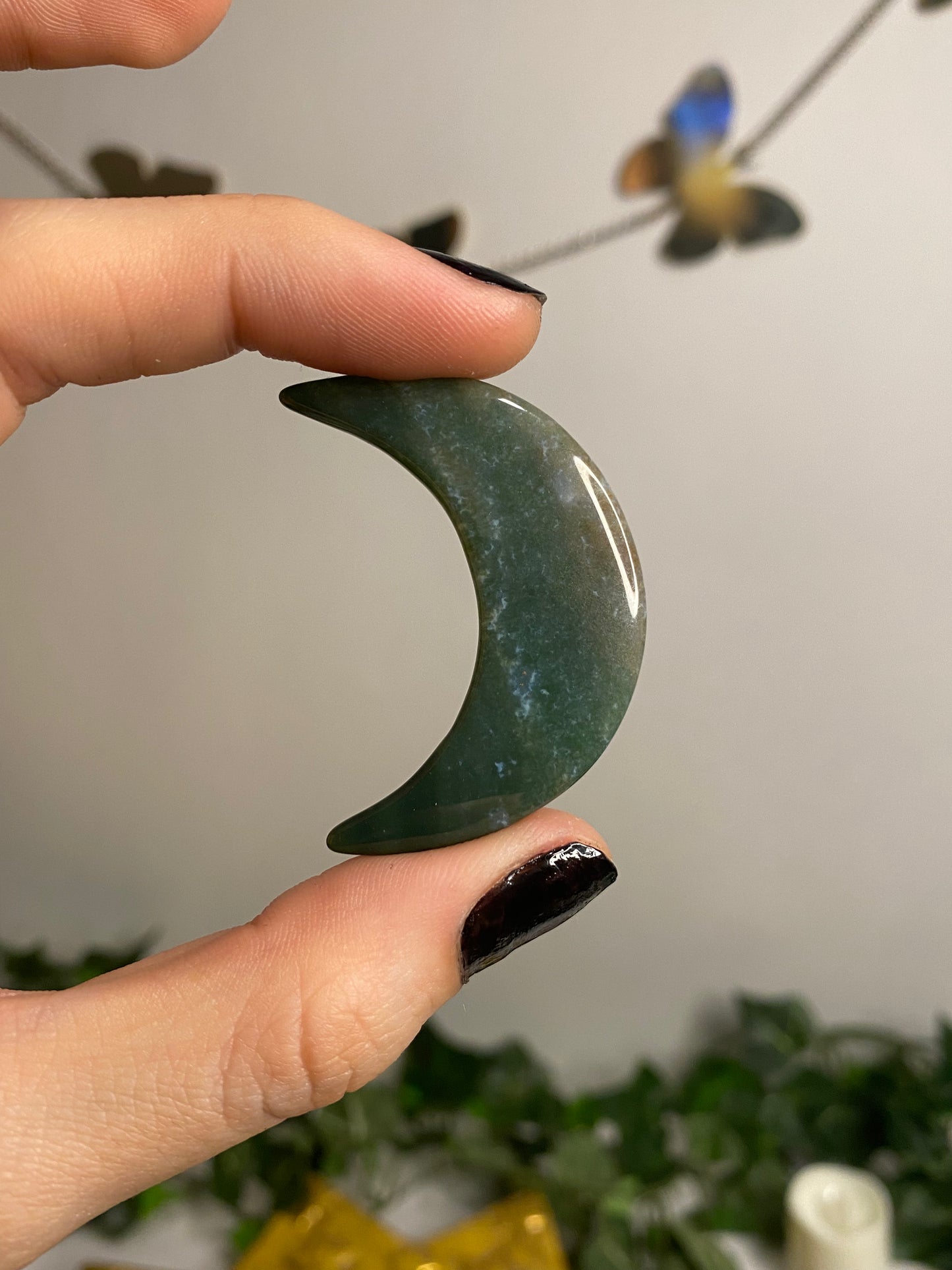 Moss Agate Moon (Small)