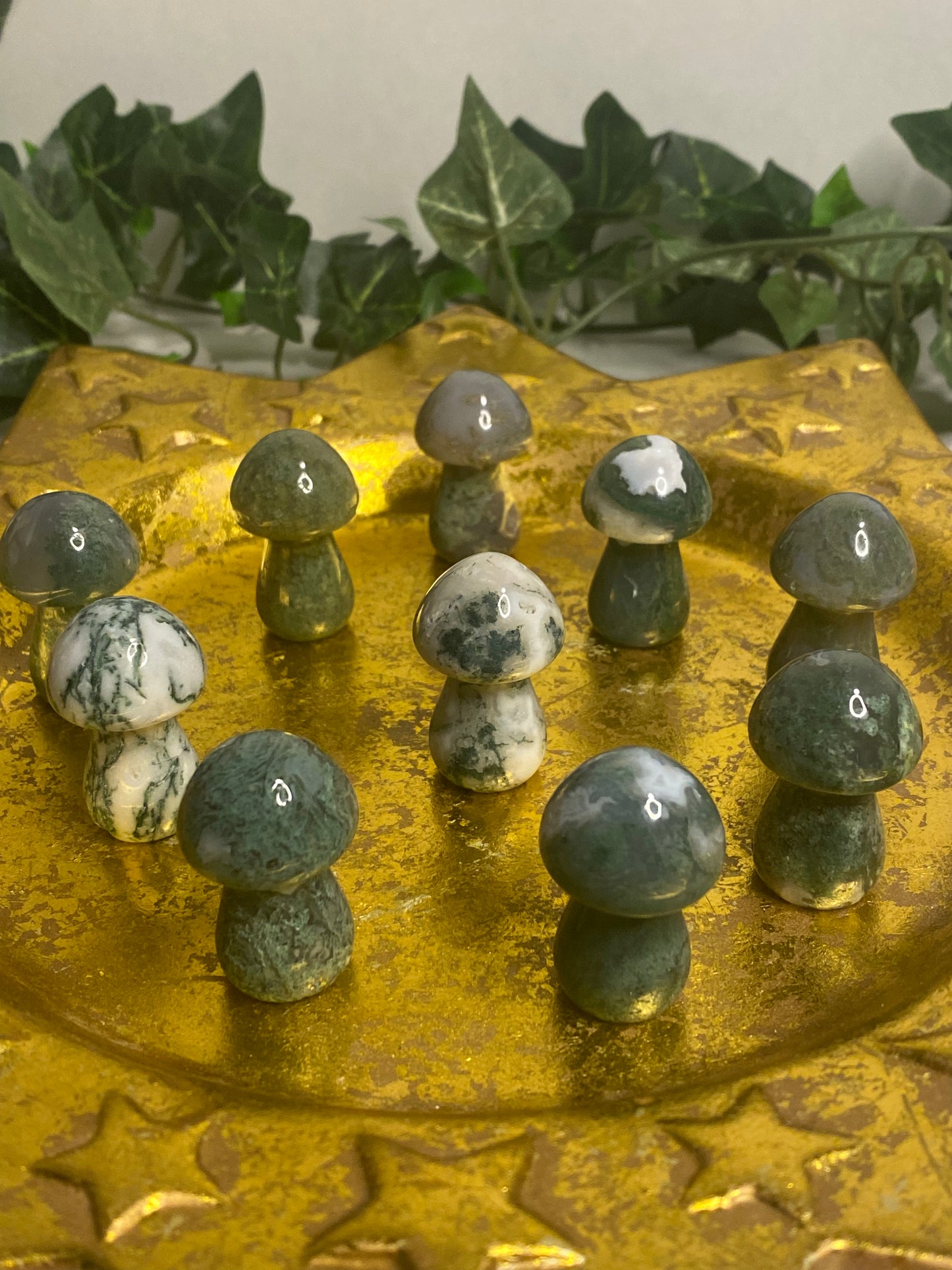 Moss Agate Mushrooms (Medium)