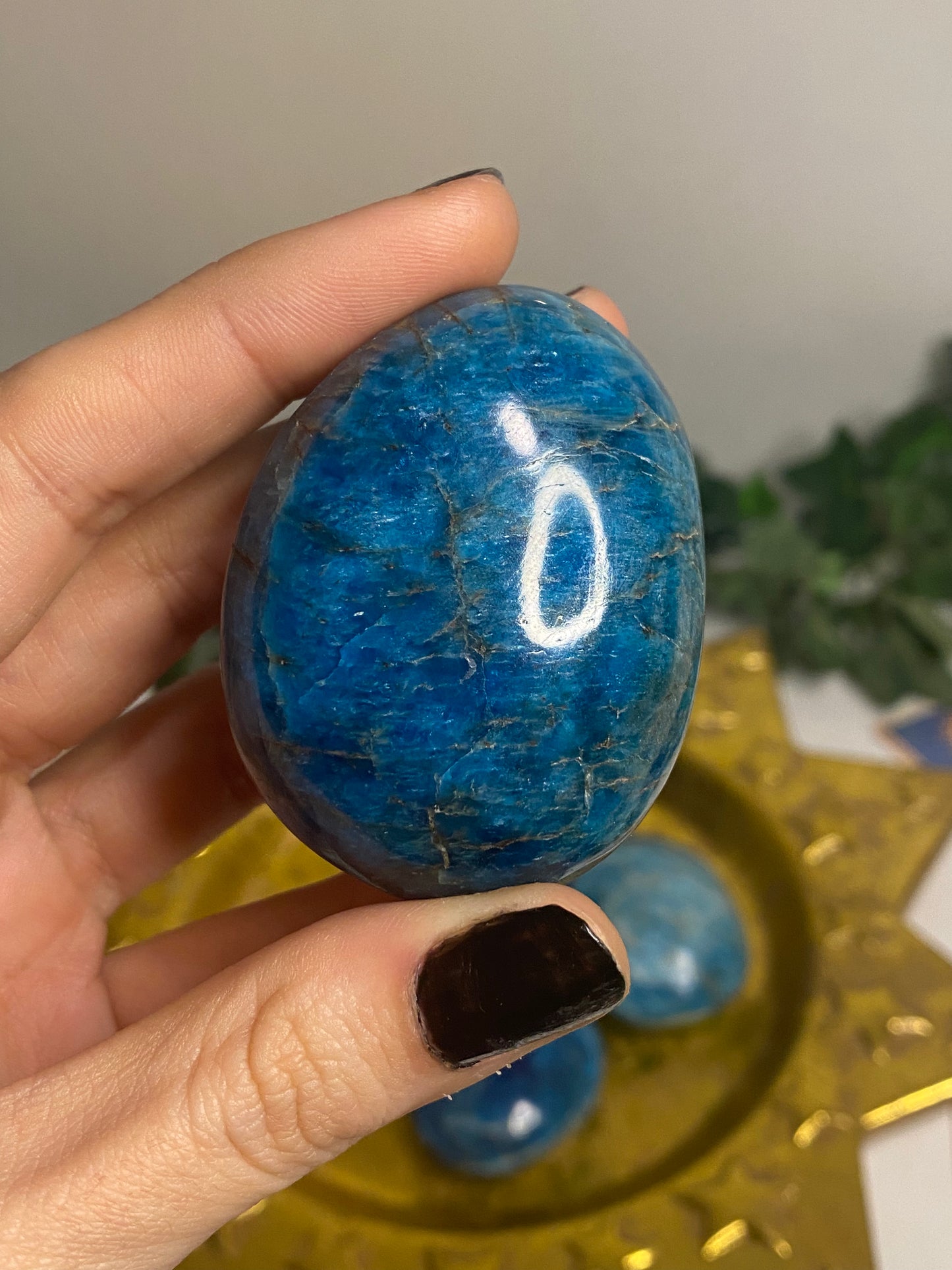Blue Apatite Palmstone