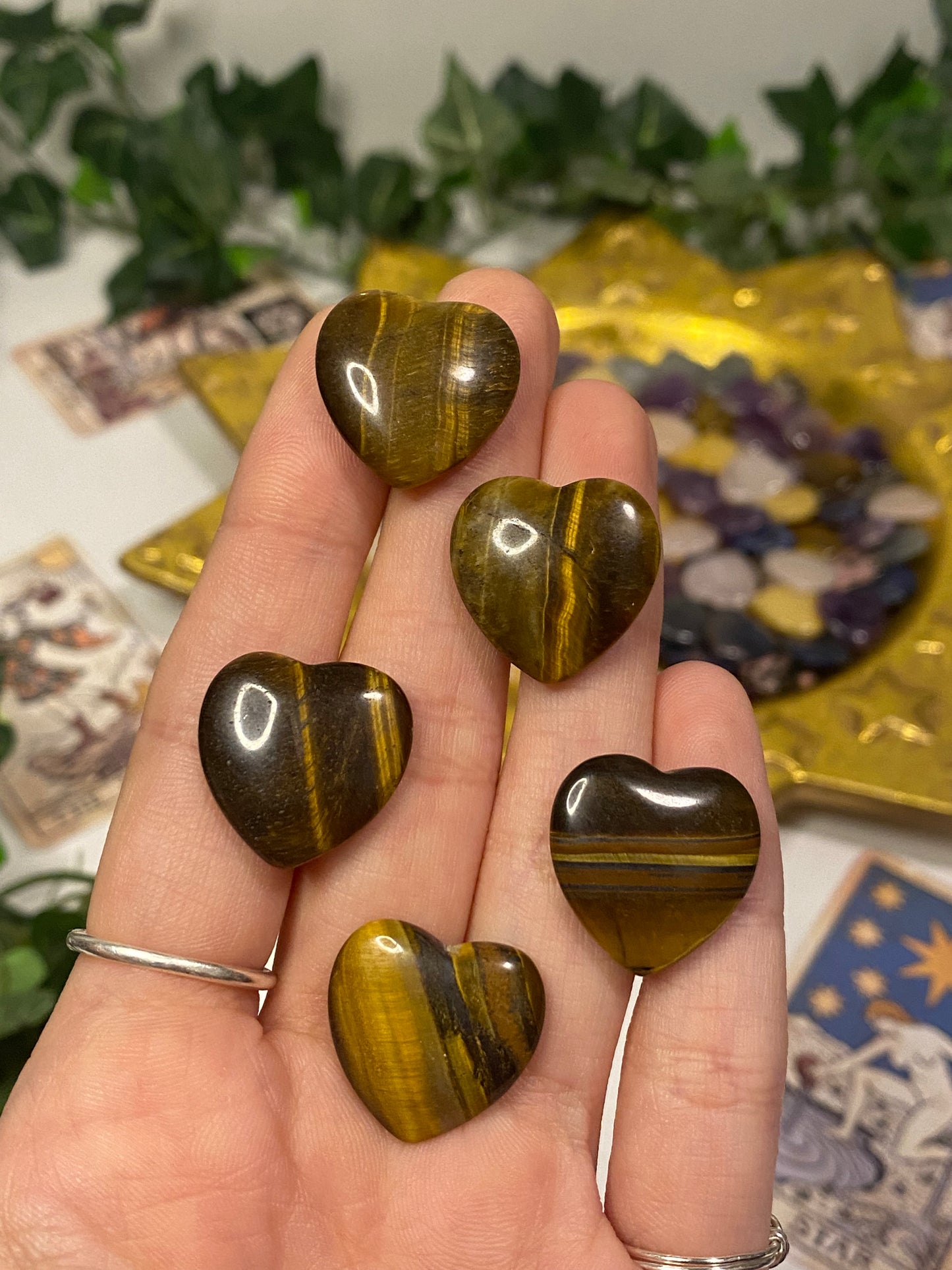 Tigers Eye Small Hearts