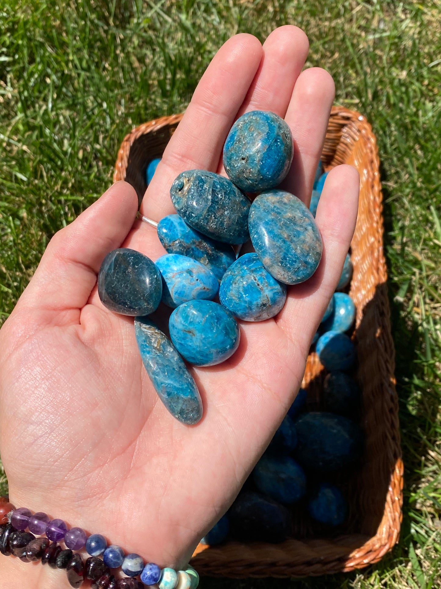 Blue Apatite Tumbles