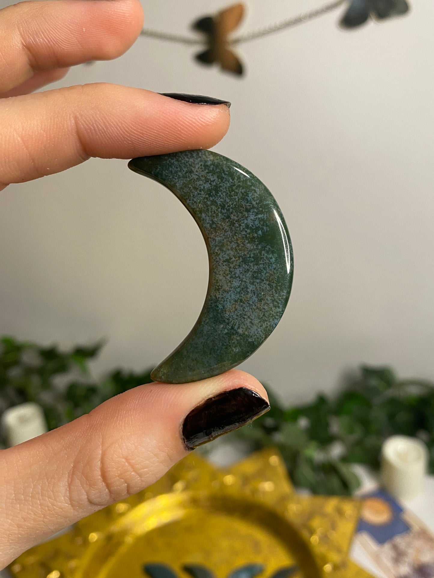 Moss Agate Moon (Small)